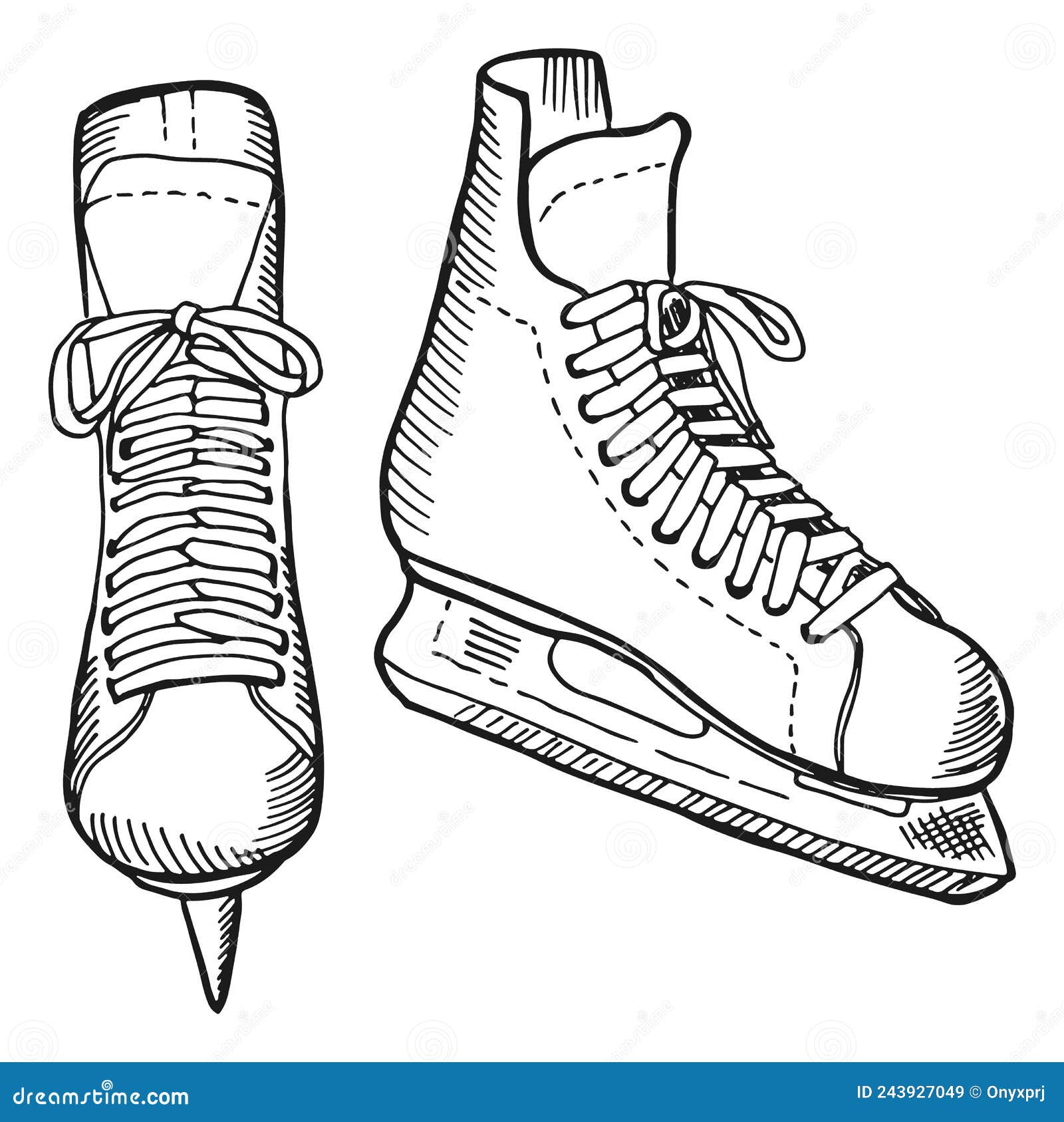 Drawing Of Ski Boots Vector Illustration 98628302