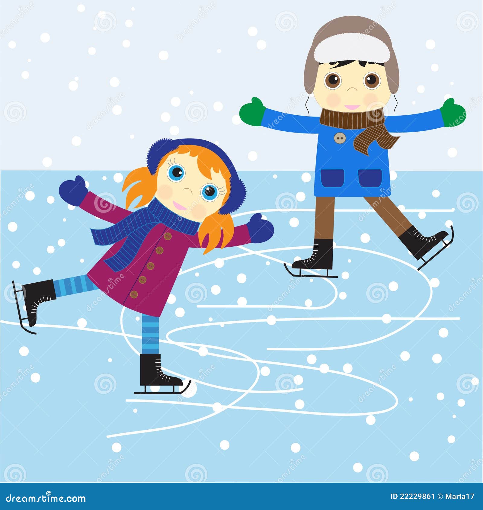 Ice Skating Cartoon Vector 22229861