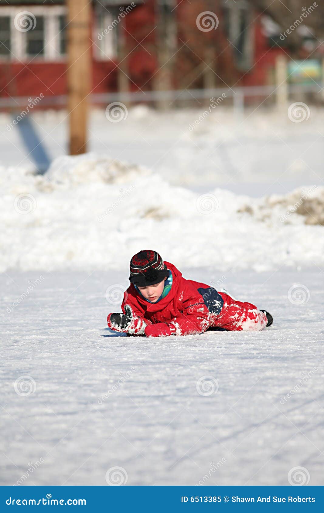 Ice Skating Boy Fell Down on the Rink Stock Image Image of winter