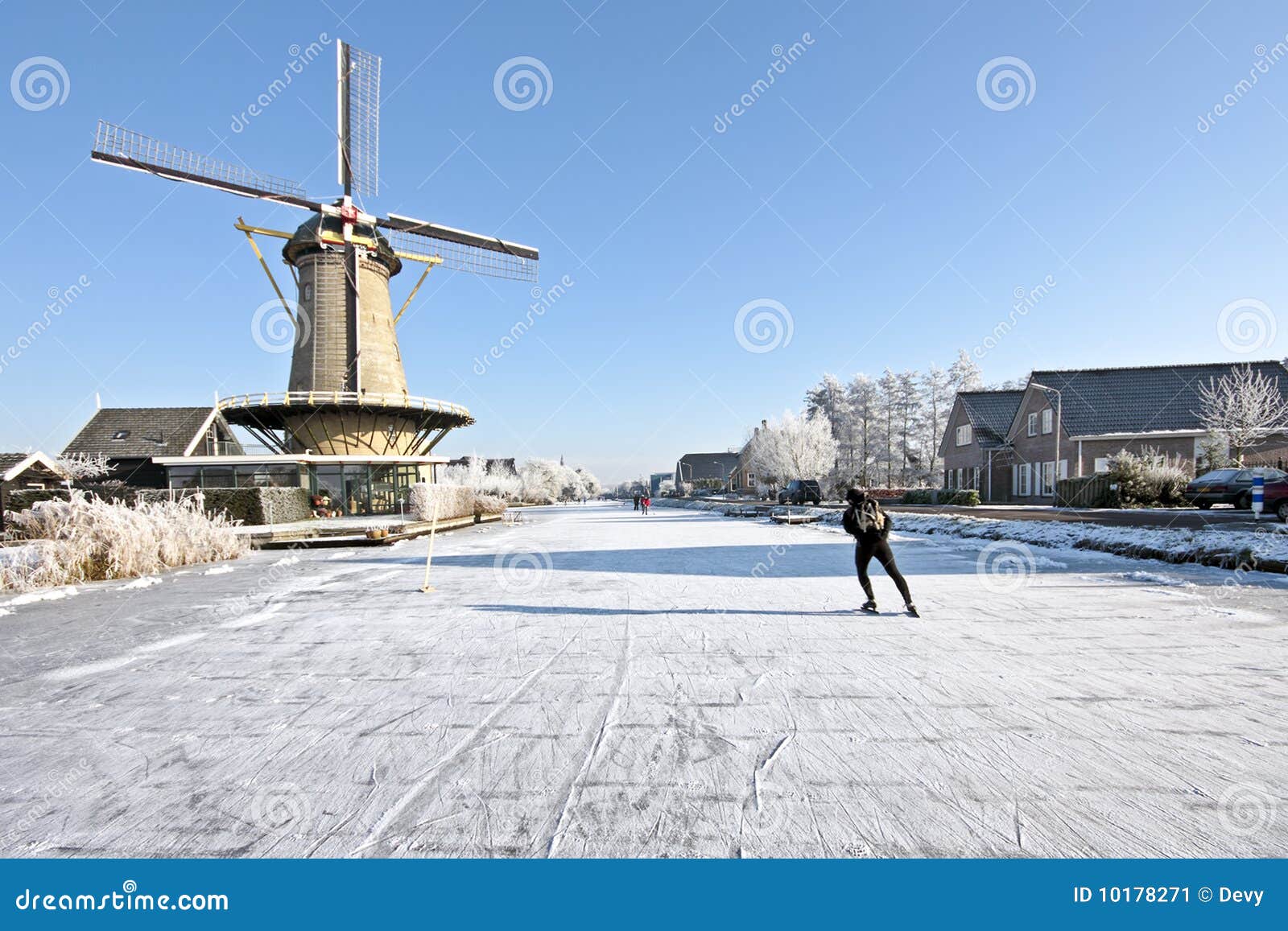 Ice Skating in the Countryside from Stock Image - Image of frozen, male