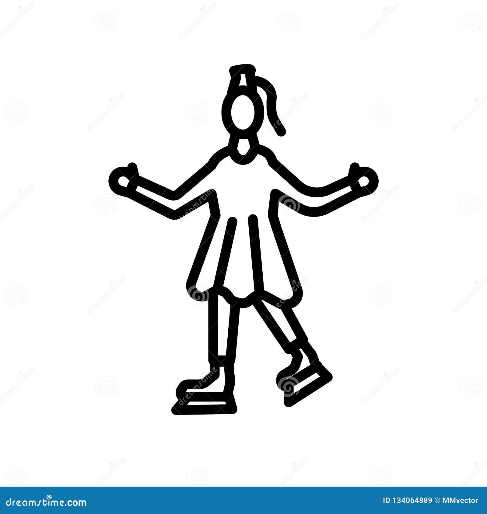 Ice Skating Icon Vector Isolated on White Background, Ice Skating Sign