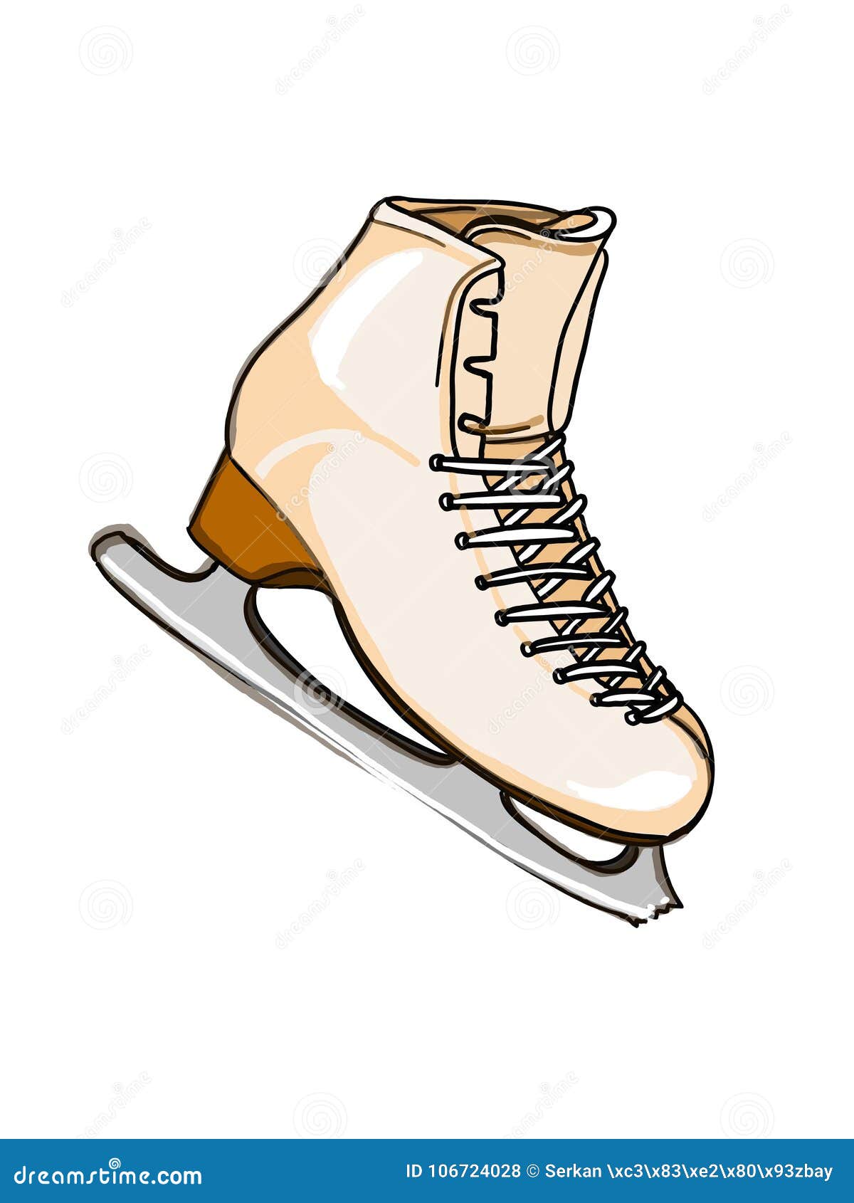 Ice-skating Shoes Cartoon Illustration Drawingcartoon Drawing White  Background Stock Illustration - Illustration of clothing, isolated:  106724028