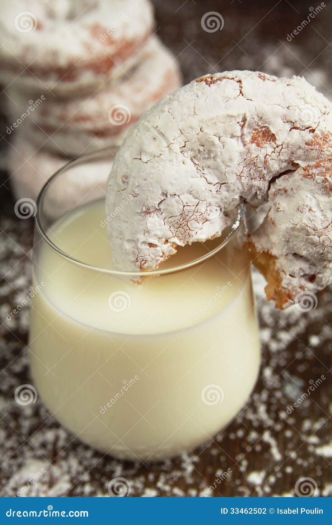 Ice sugar powder donut stock photo. Image of tower, donut 33462502