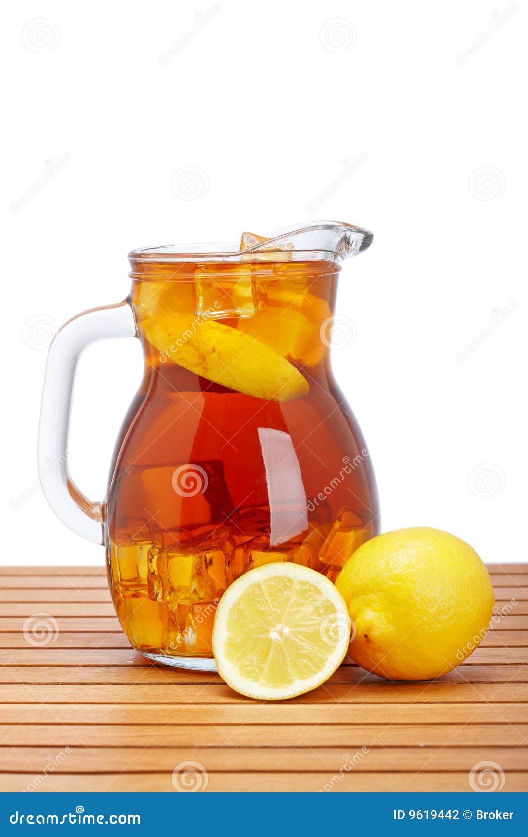 Iced Tea Pitcher Or Jug, Isolated Stock Photo, Picture and Royalty