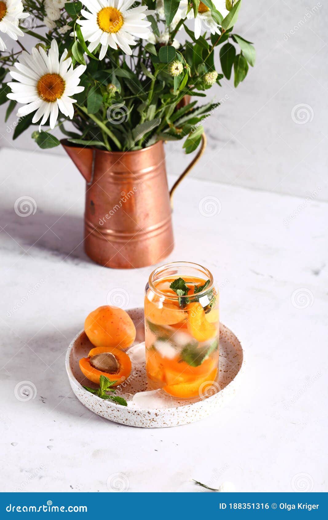 Lemonade with Fresh Apricots Stock Photo Image of refreshment, peach