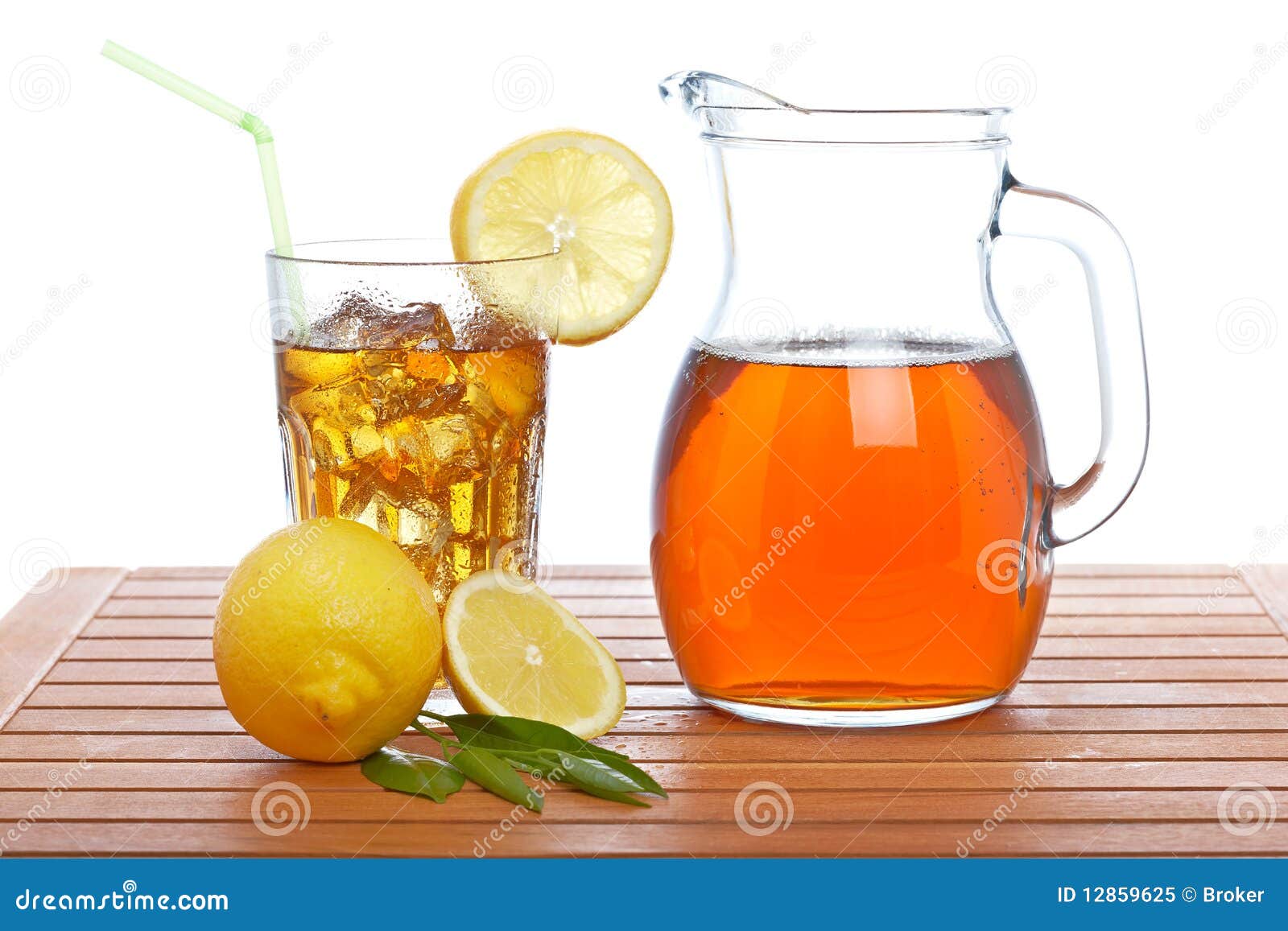 Iced Tea Pitcher Or Jug, Isolated Stock Photo, Picture and Royalty