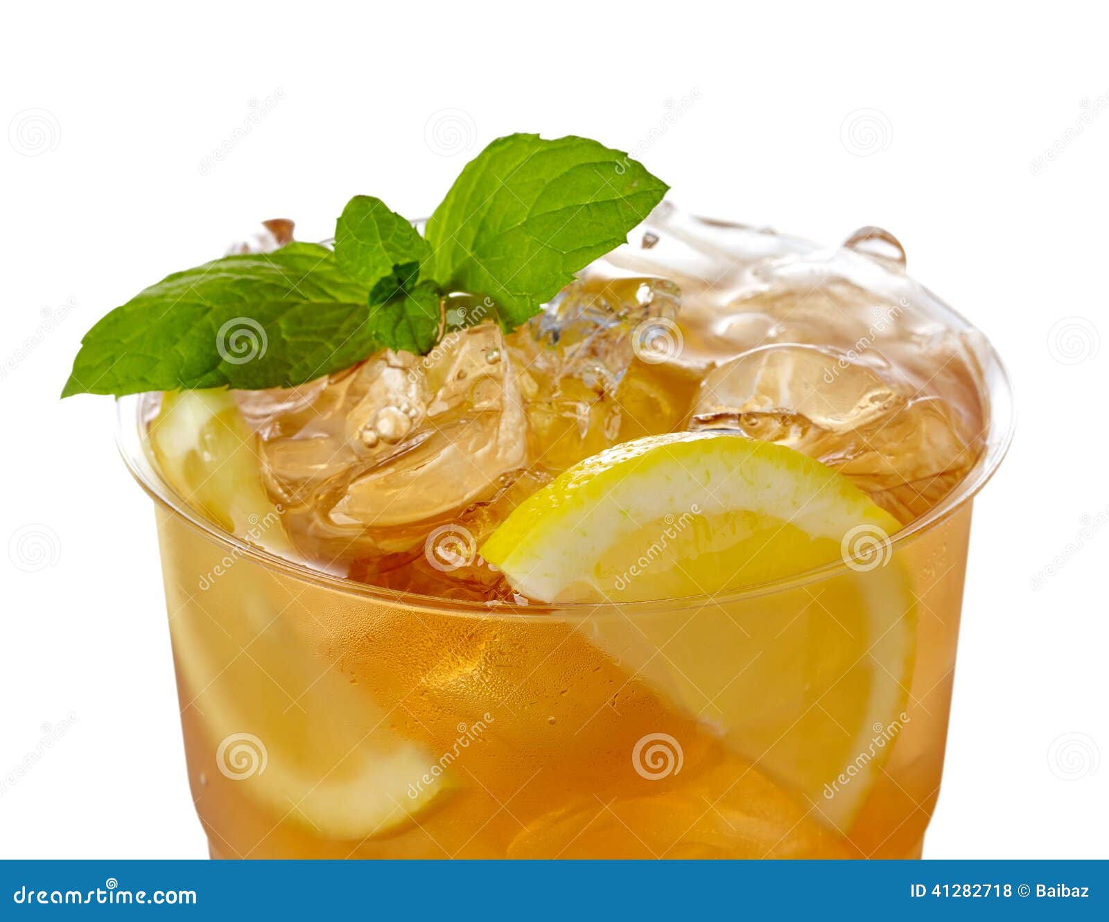 Plastic Glass Of Peach Ice Tea Isolated On White Background Stock Photo,  Picture and Royalty Free Image. Image 30501888.