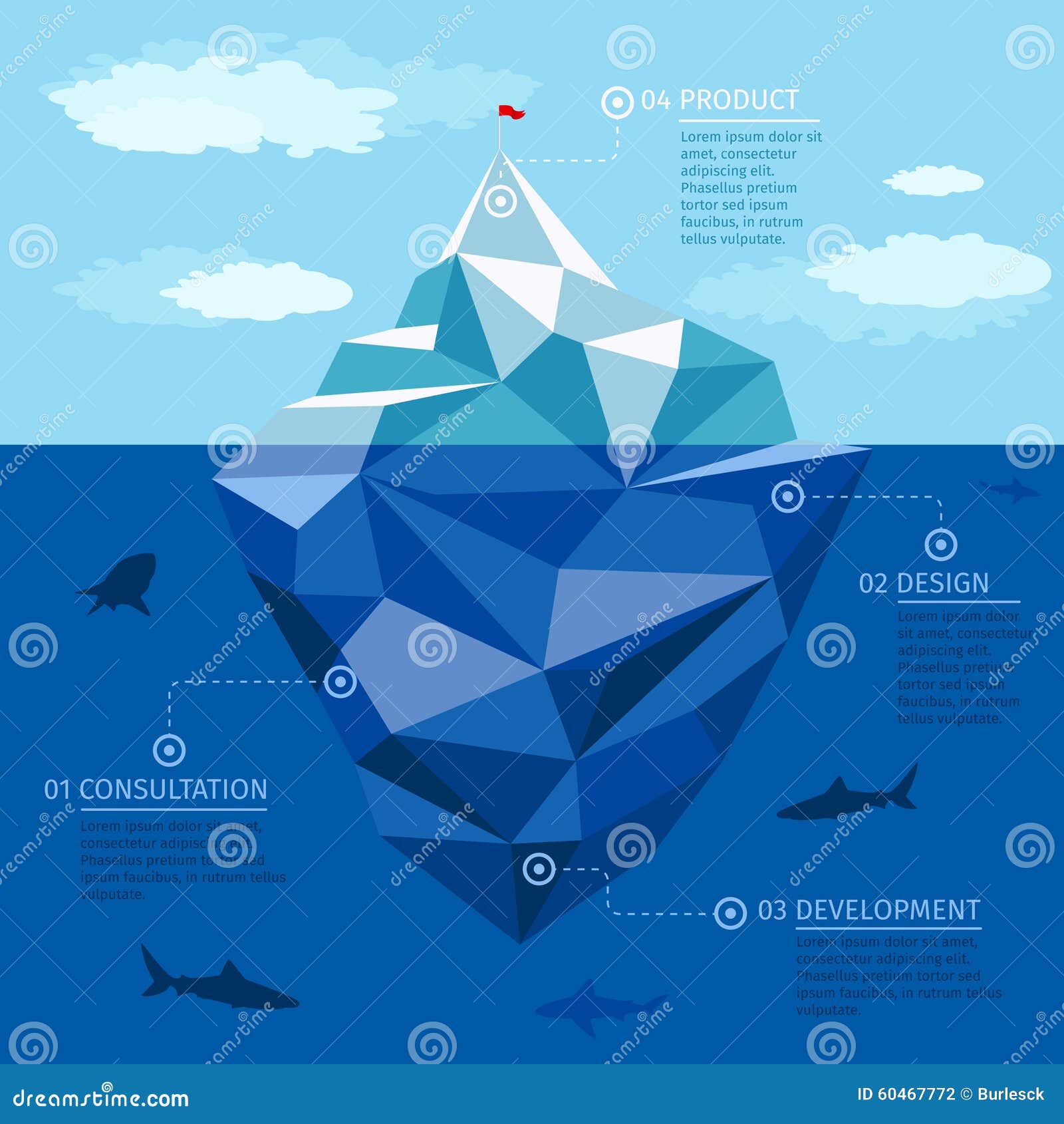 iceberg infographic  template. business