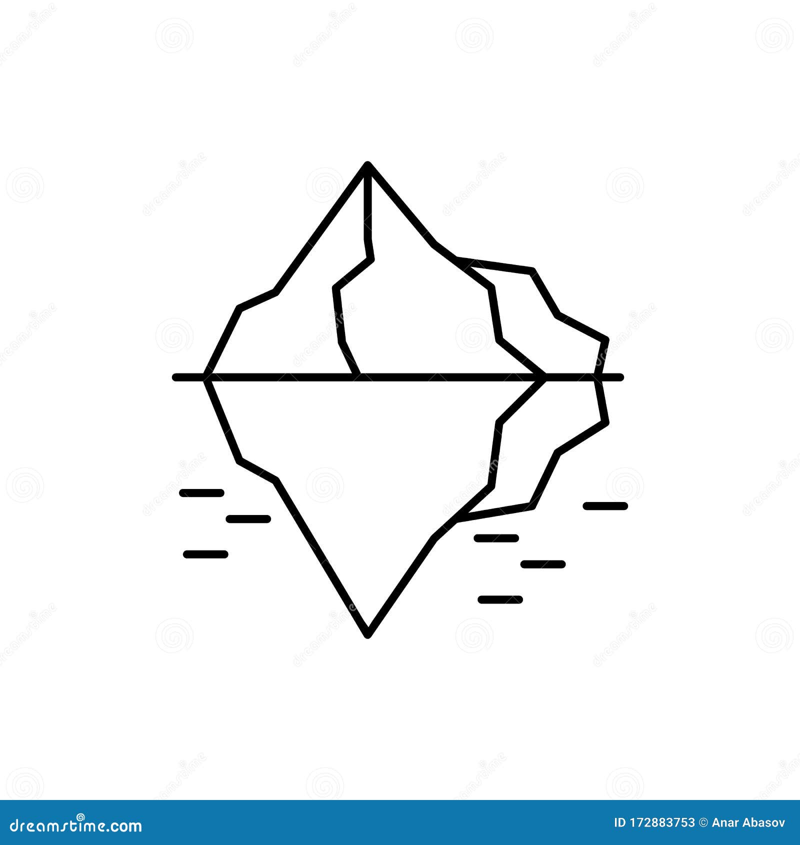 Iceberg, Melting Icon. Simple Line, Outline Vector Elements of Natural ...