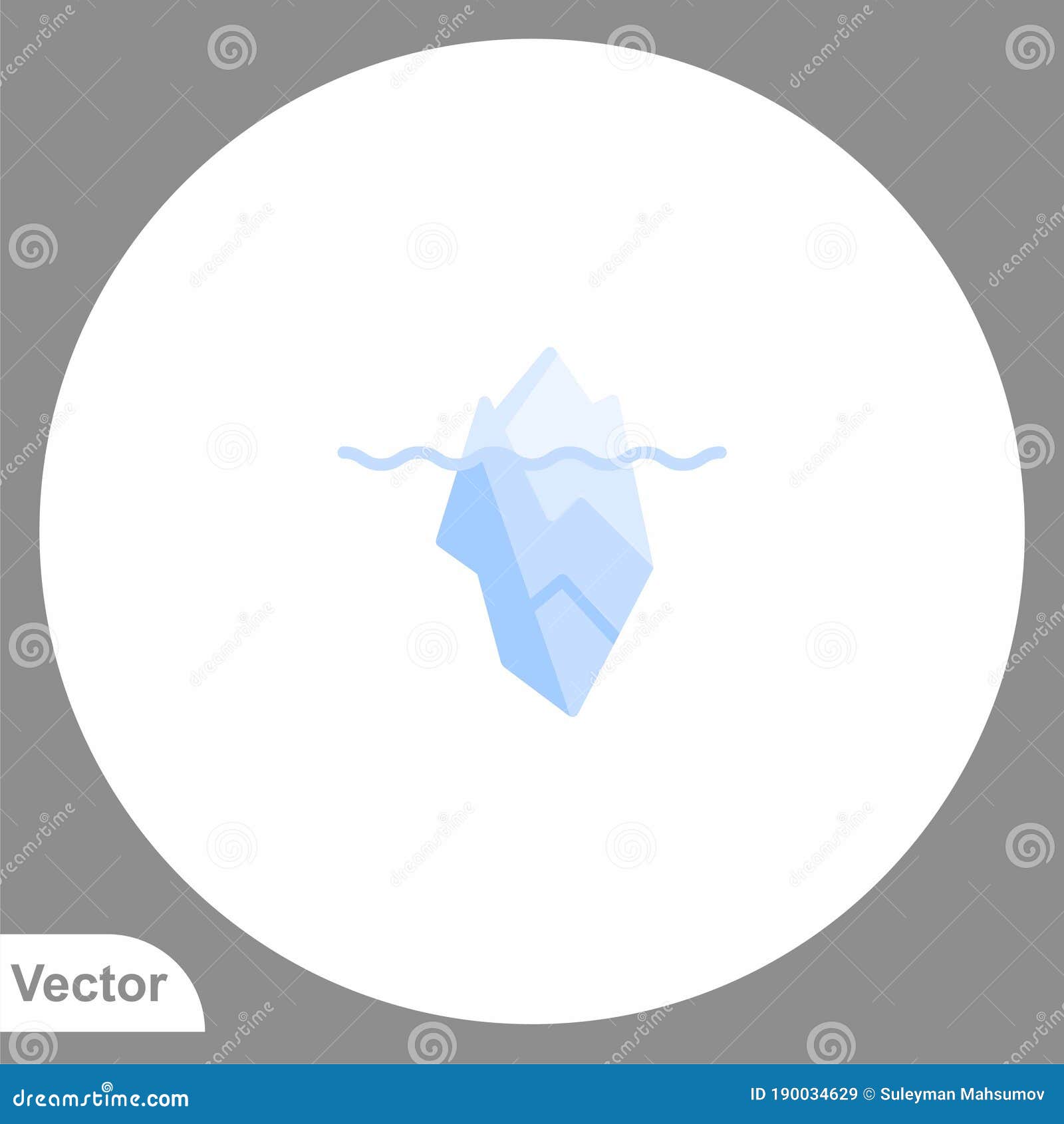 Iceberg Vector Icon Sign Symbol Stock Vector - Illustration of hidden ...