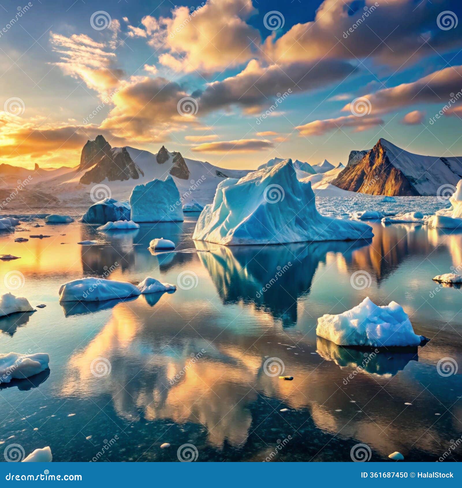 icebergs in the arctic waters of greenland