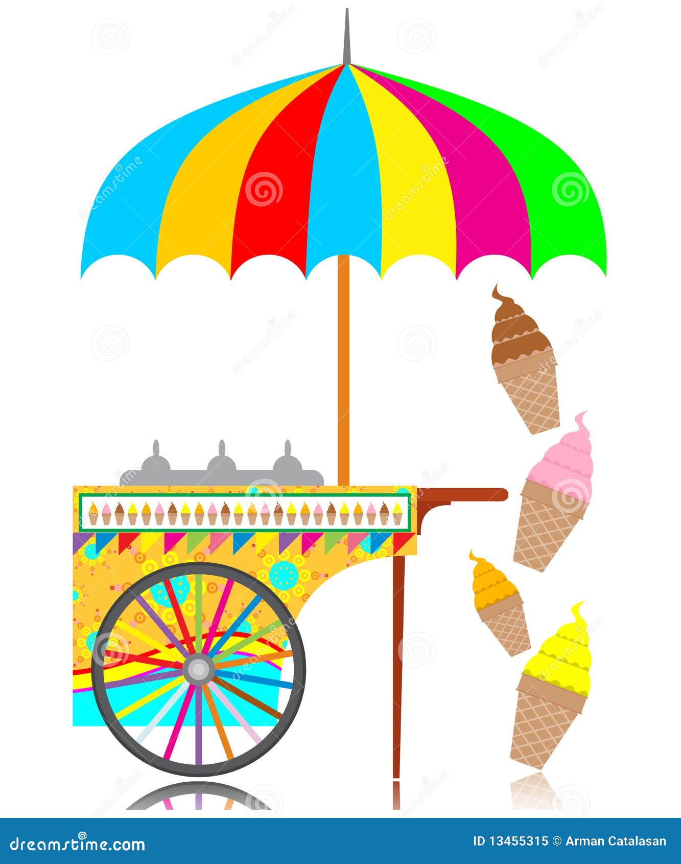 Icecream cart stock vector. Illustration of happy, childhood - 13455315