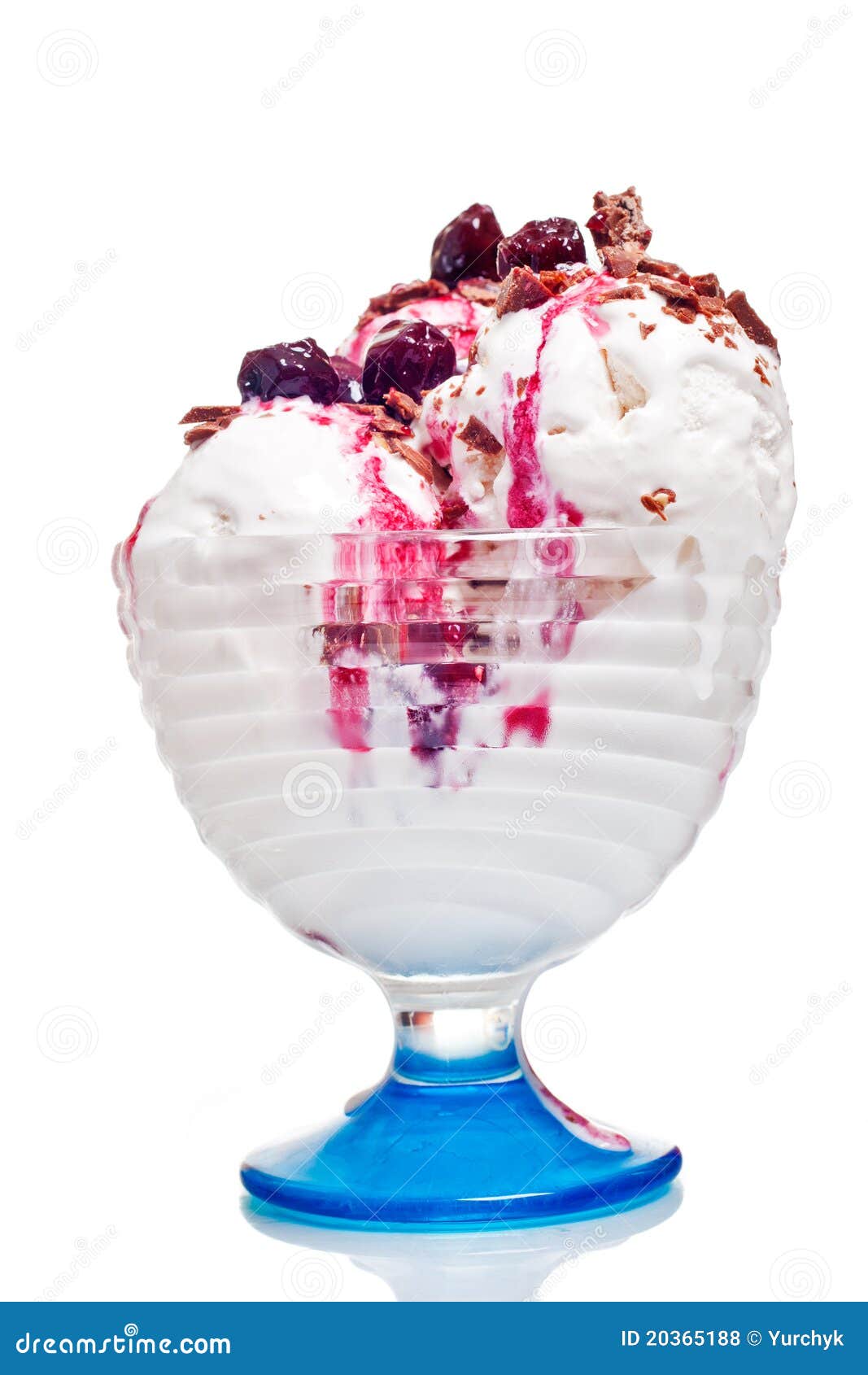 Icecream with cherry jam stock photo. Image of flavor 20365188