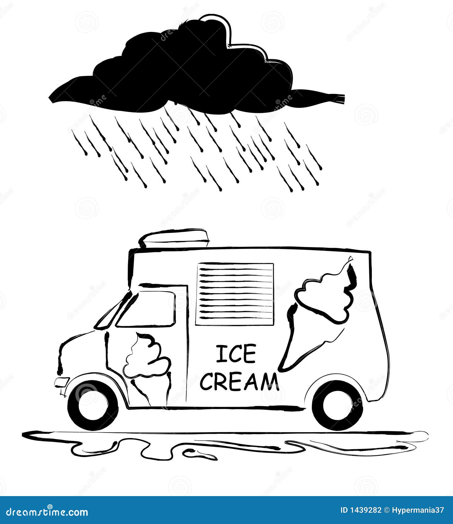Icecream van stock illustration. Illustration of sell - 1439282