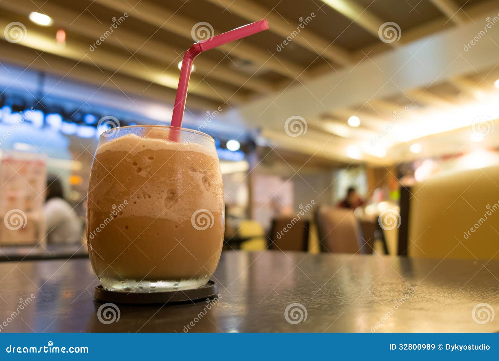 iced blended frappe coffee in cafe