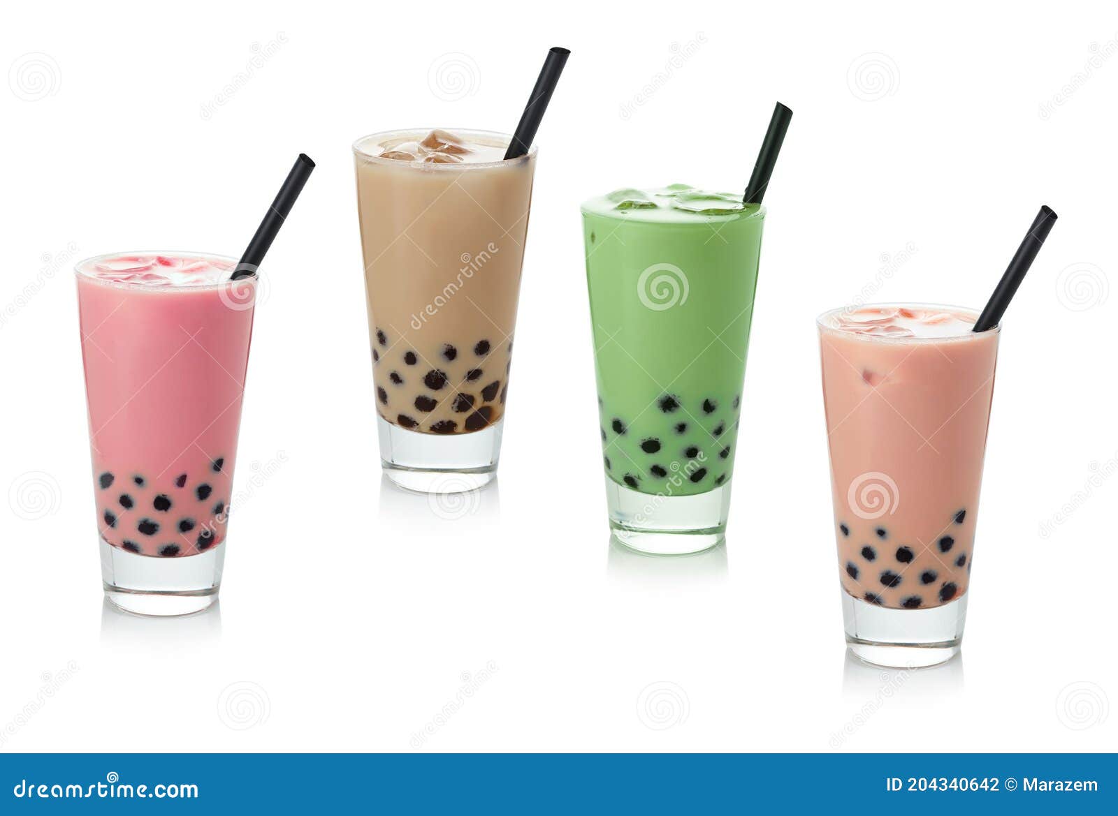 Iced bubble tea stock photo. Image of green, leaves 204340642