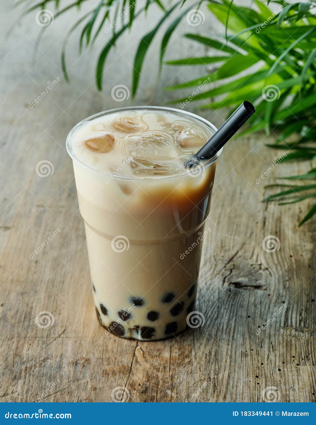 Iced bubble tea stock image. Image of milky, balls, food 183349441