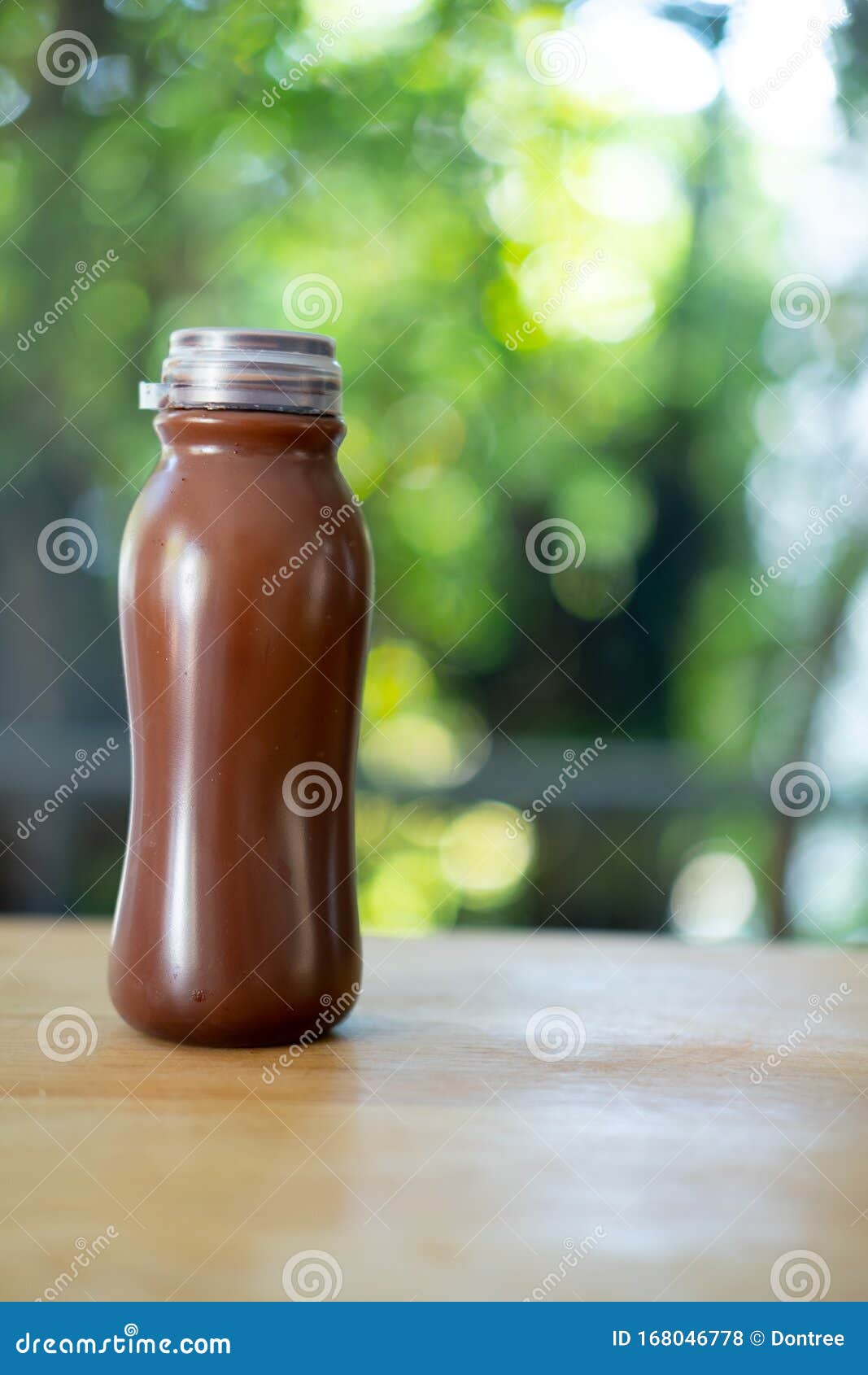 Iced Chocolate in Plastic Bottle Stock Photo Image of brown