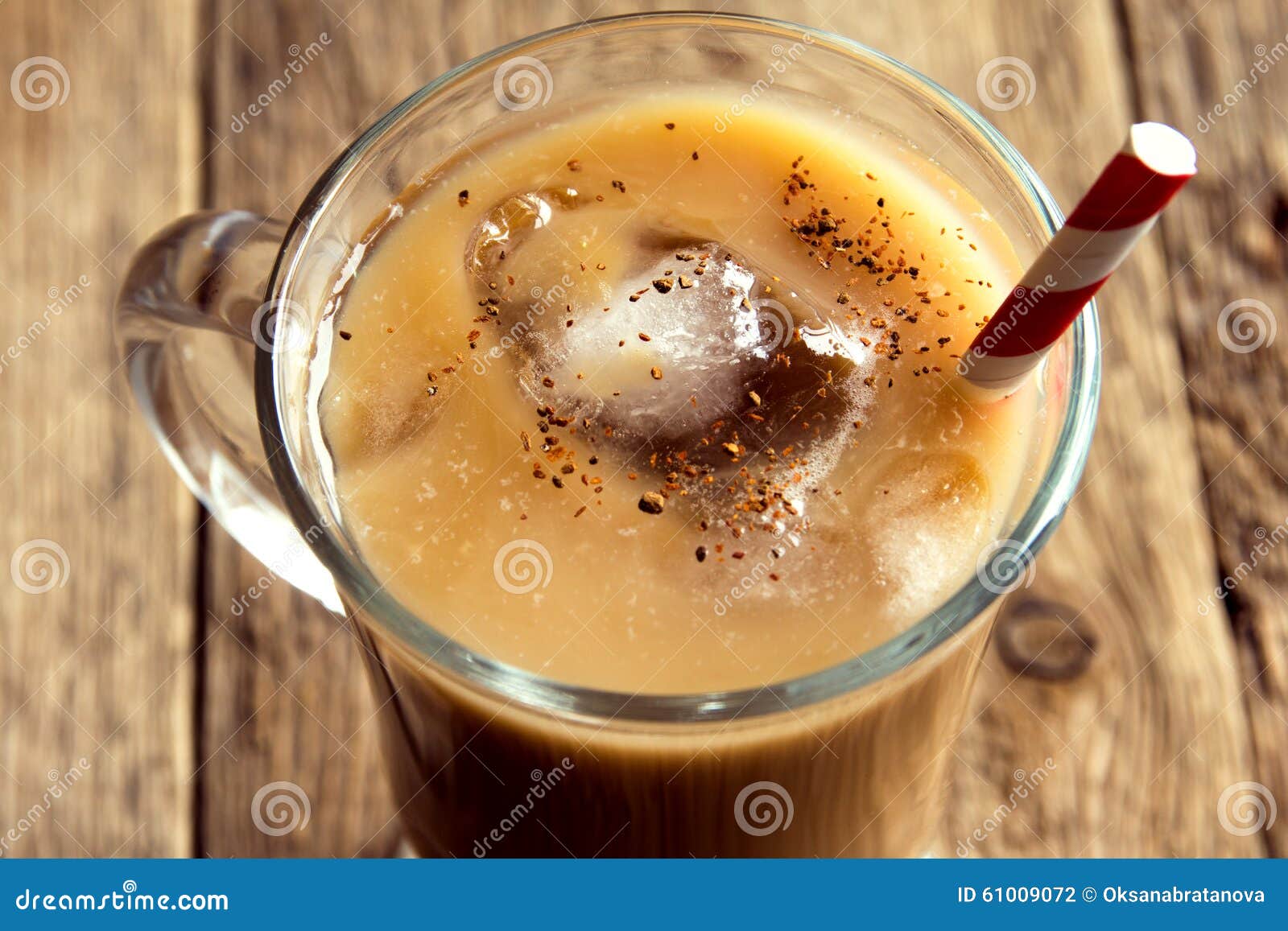 Iced coffee with cinnamon stock photo. Image of brown 61009072