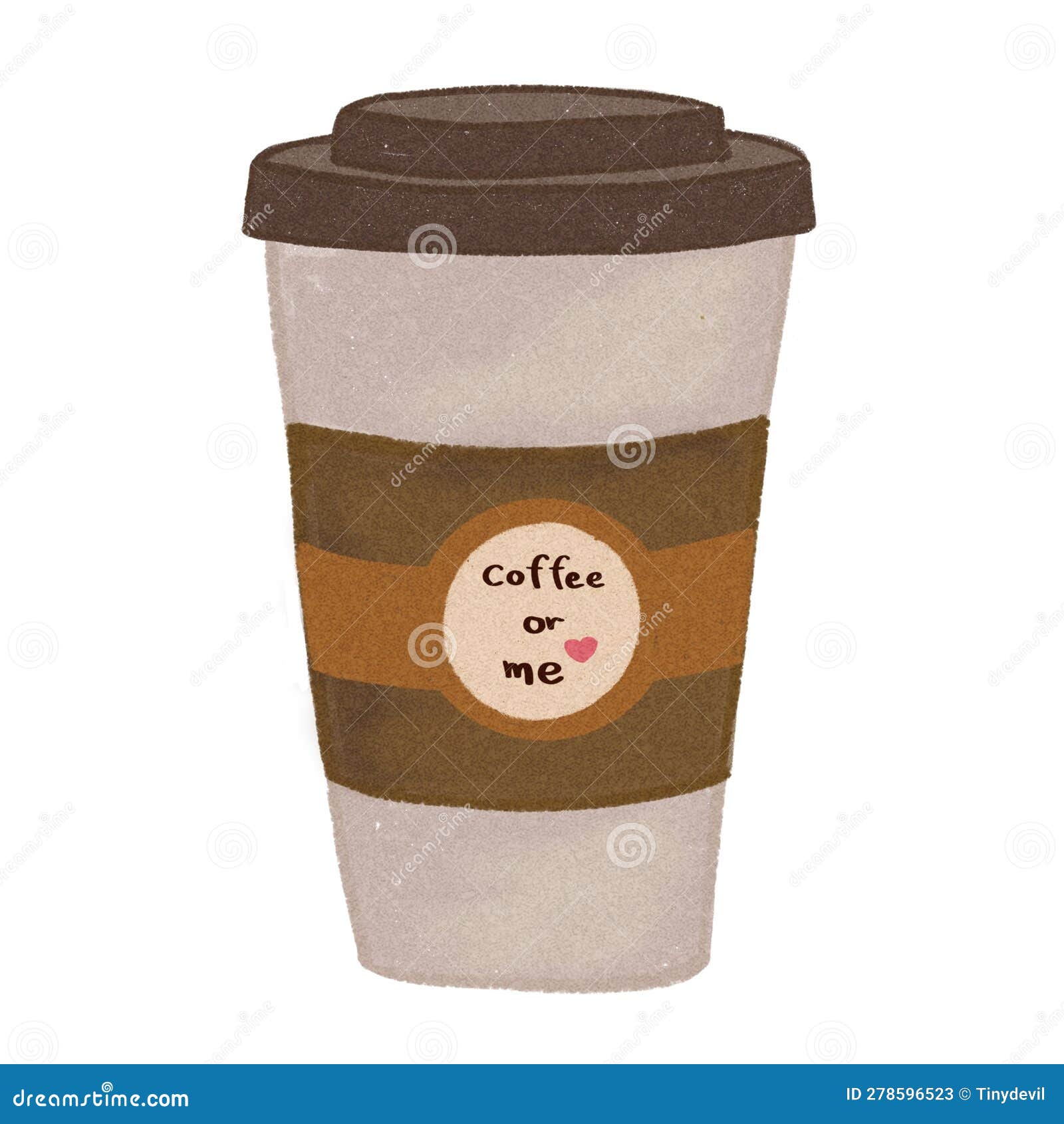 Iced Coffee Cup (character with Hand Free Drawing) Stock Illustration