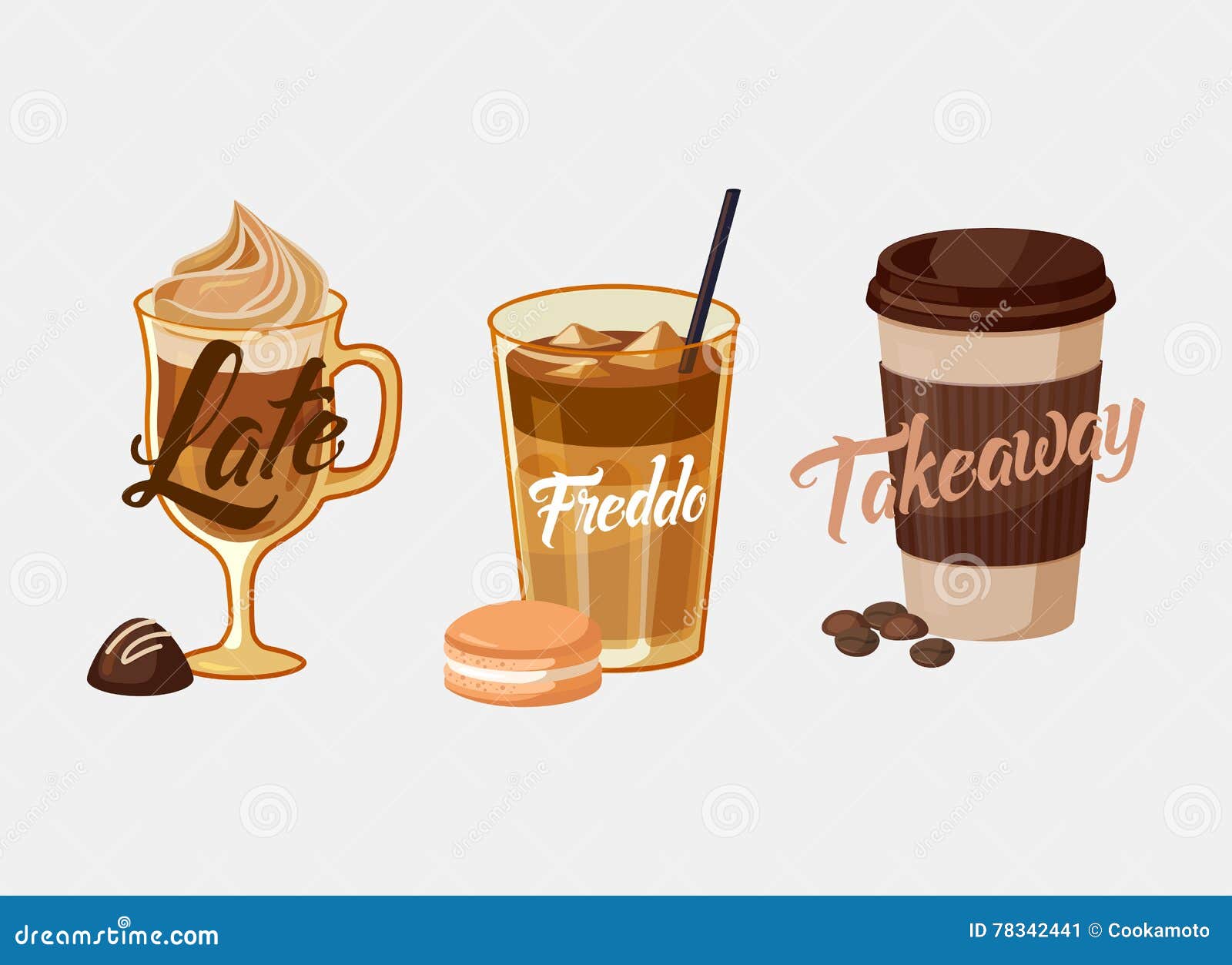 iced coffee latte or mocha and freddo, cup sleeve