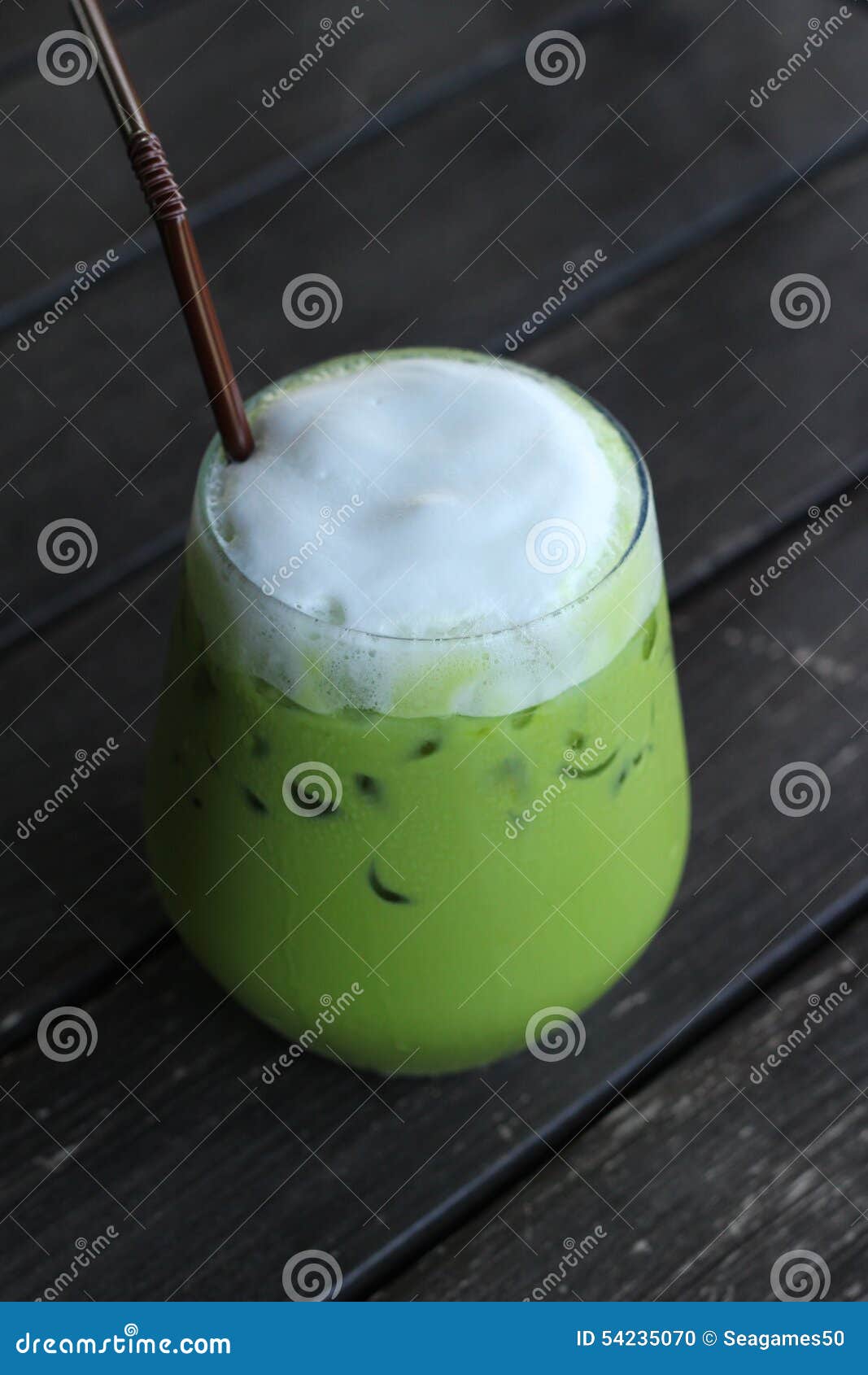 Iced Green Tea and Milk is Delicious Stock Photo Image of sugar, iced 54235070