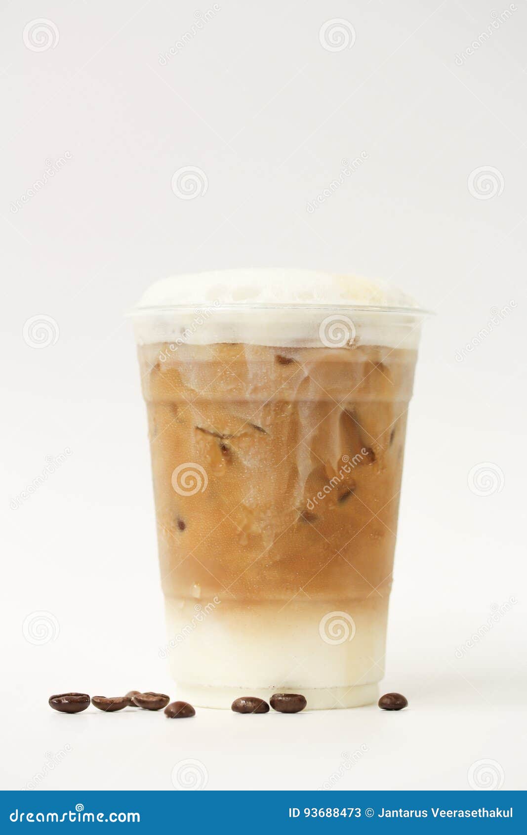 Iced Coffee Latte In Takeaway Cup Isolated On White Background Stock Photo  - Download Image Now - iStock