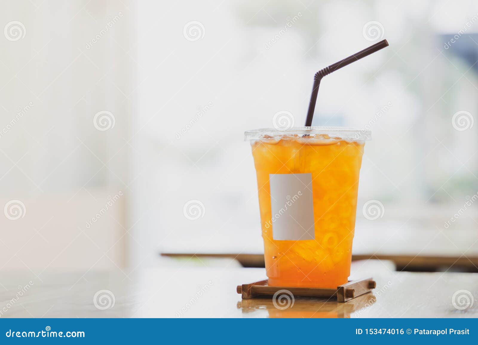 Download Iced Lemon Tea In Plastic Cup Mockup Stock Photo Image Of Full Brown 153474016