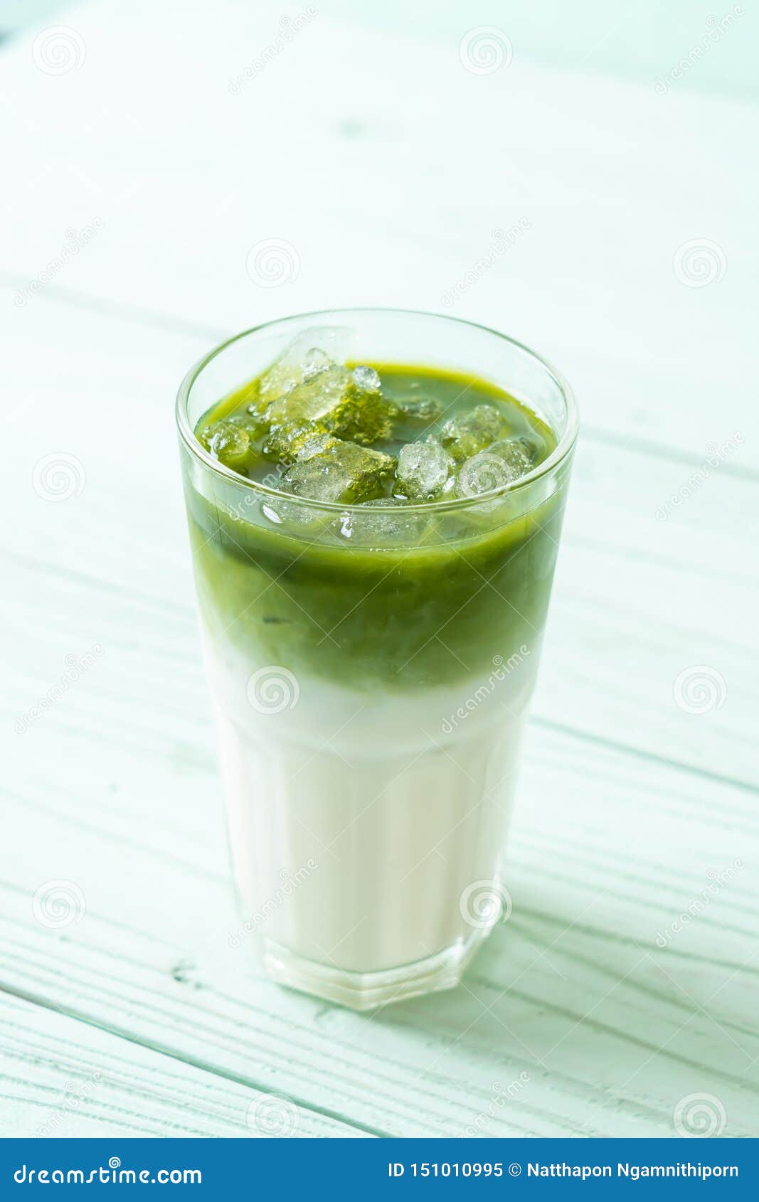 Iced Matcha Green Tea Latte Stock Image Image of delicious, cafe