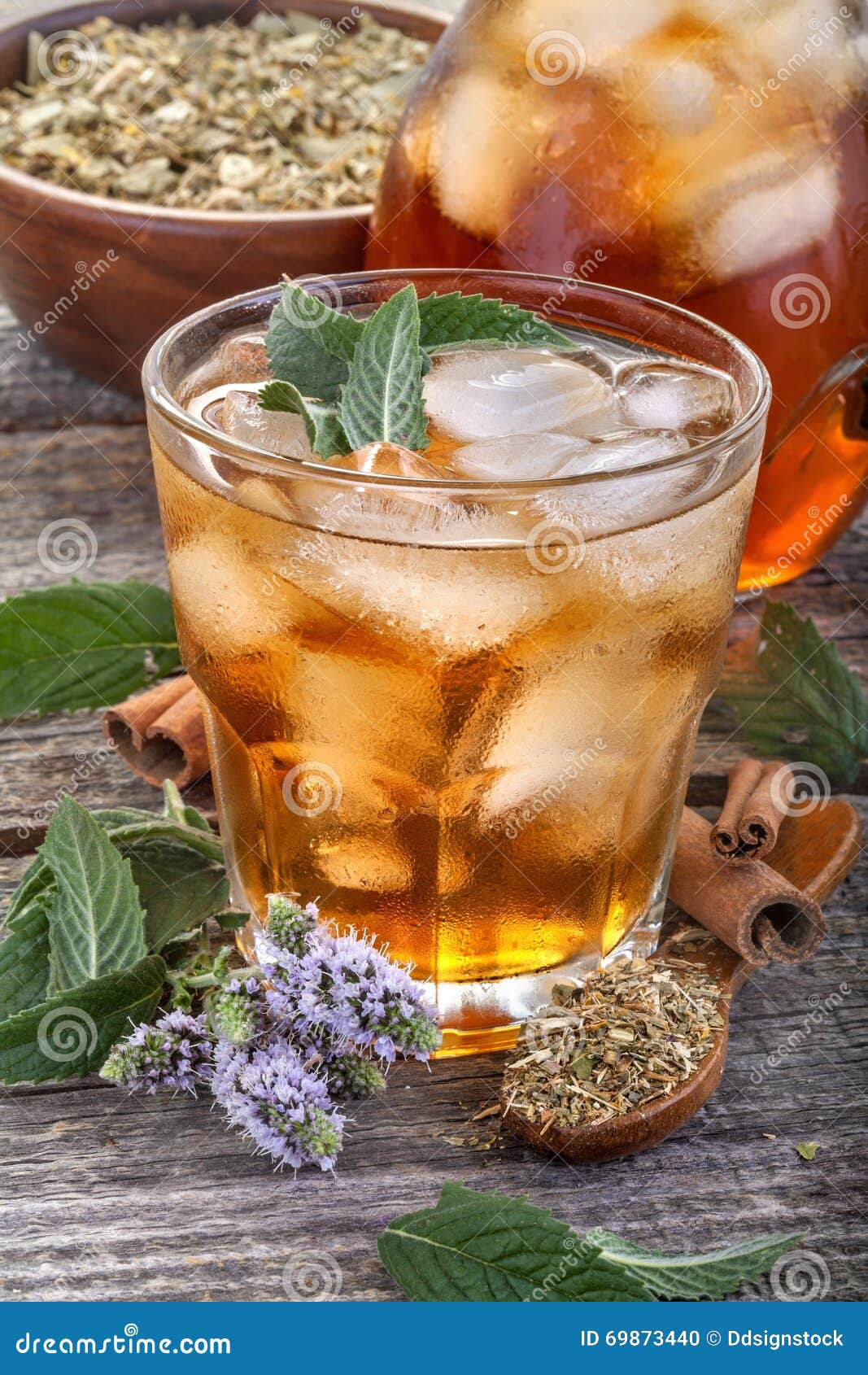 Iced mint tea stock photo. Image of cool, flower, herb 69873440
