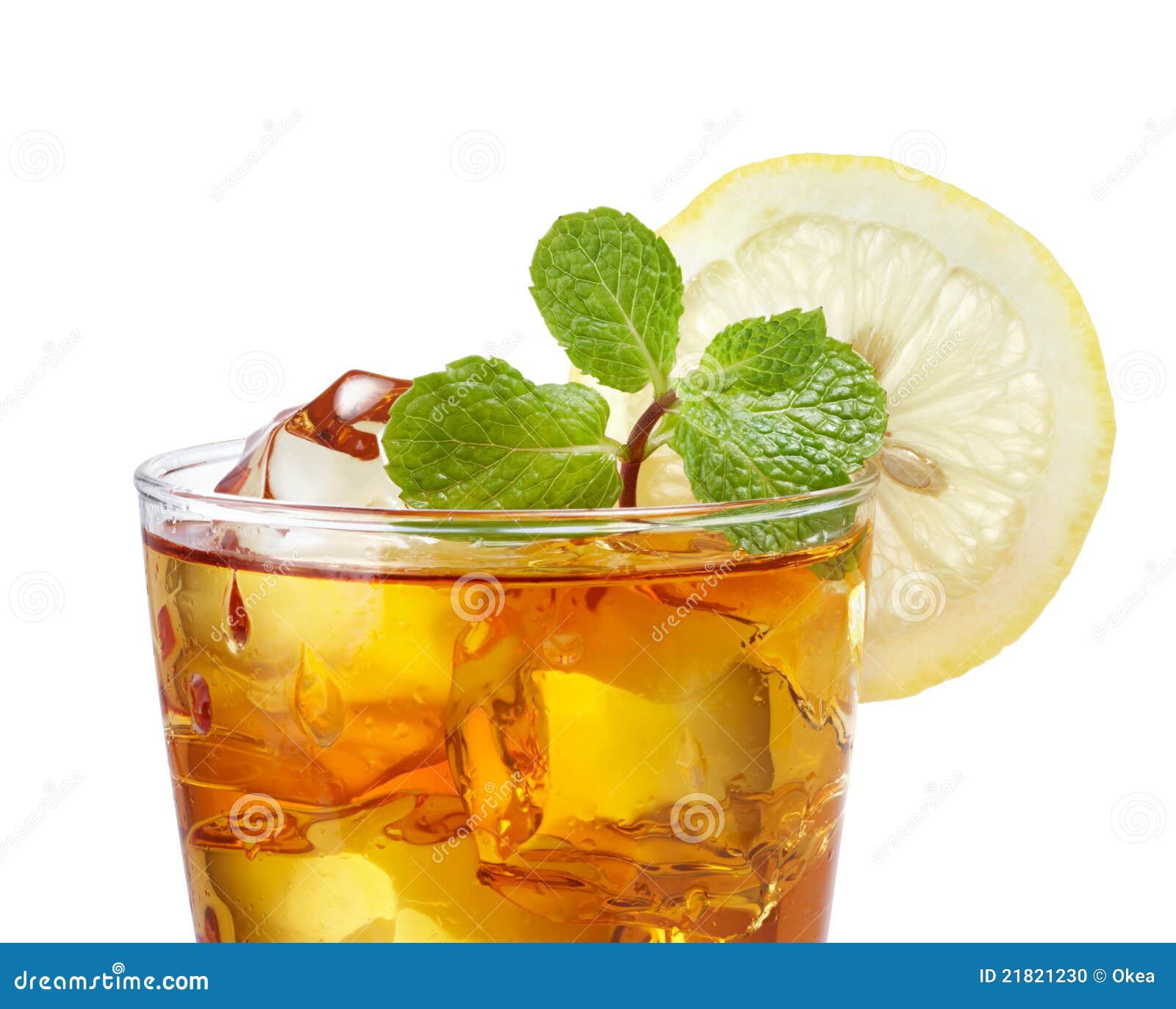 Iced tea stock photo. Image of mint, water, isolated 21821230