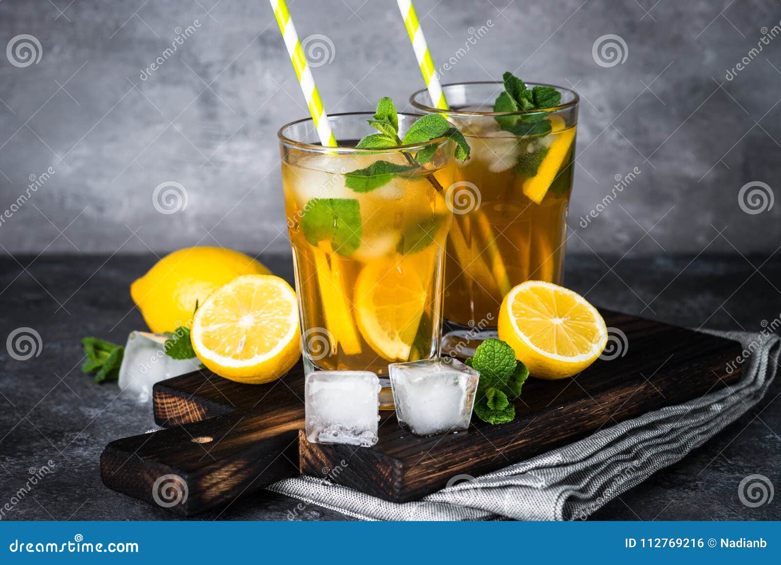 Iced Tea. Cold Summer Drink. Stock Photo Image of juice, glass 112769216