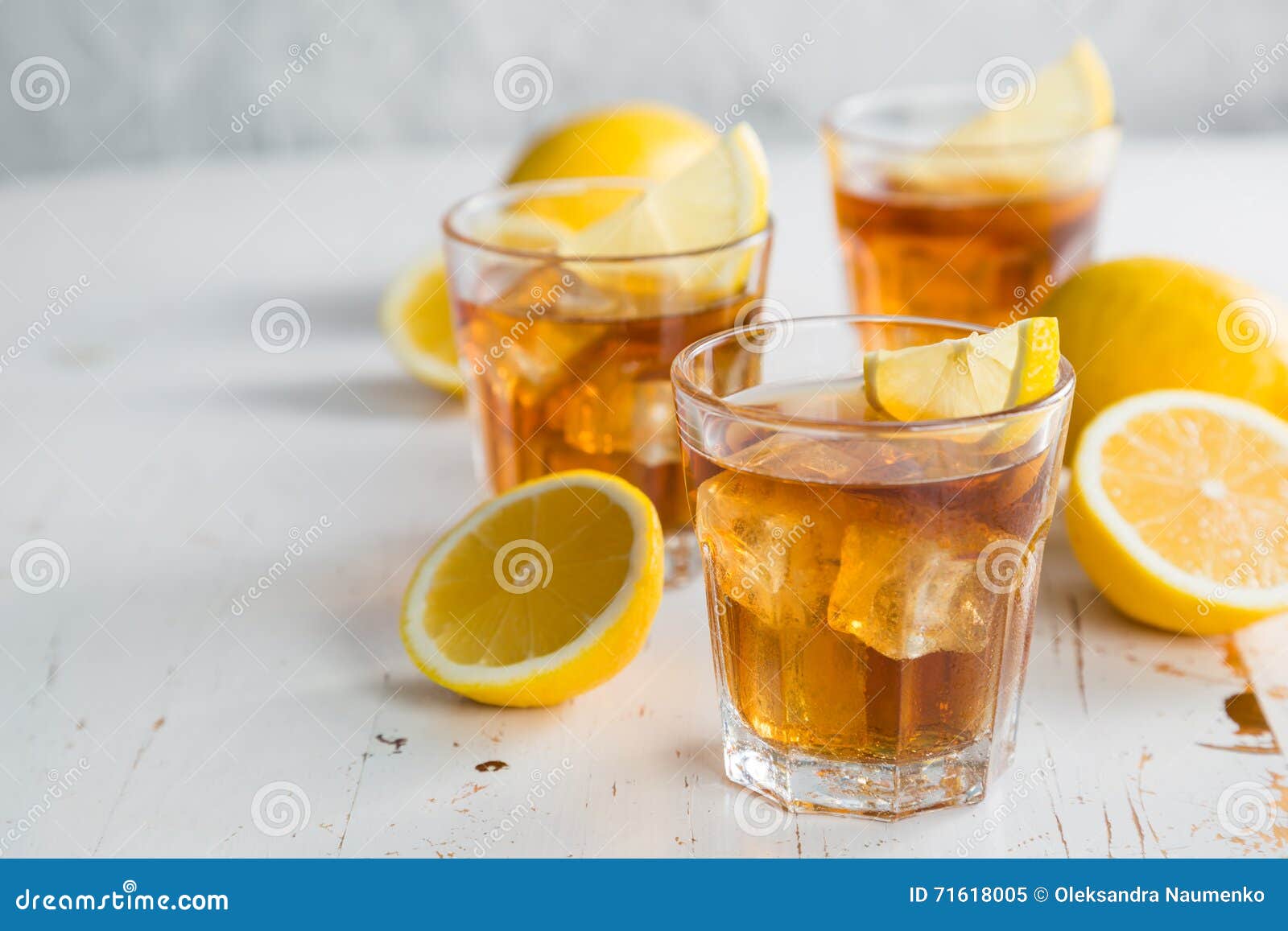 Iced Tea with Lemon and Mint Stock Image Image of slice, glass 71618005