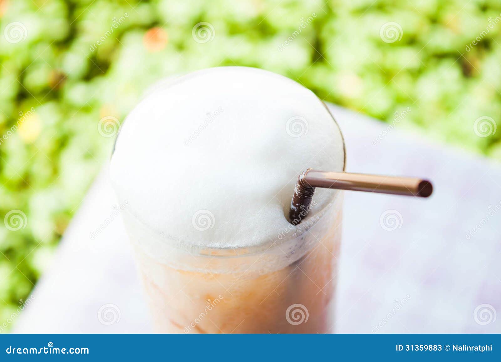 Iced Thai Milk Tea with Foam Stock Image Image of sugar, iced 31359883