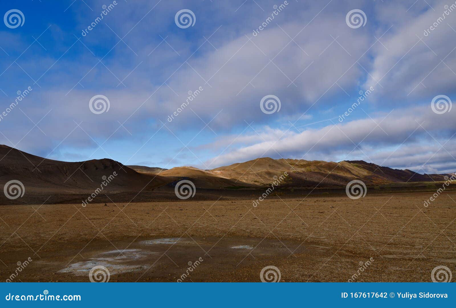 iceland, europe, hervir geyser valley enters the golden ring of the iceland tourist route, amazing and unearthly landscape