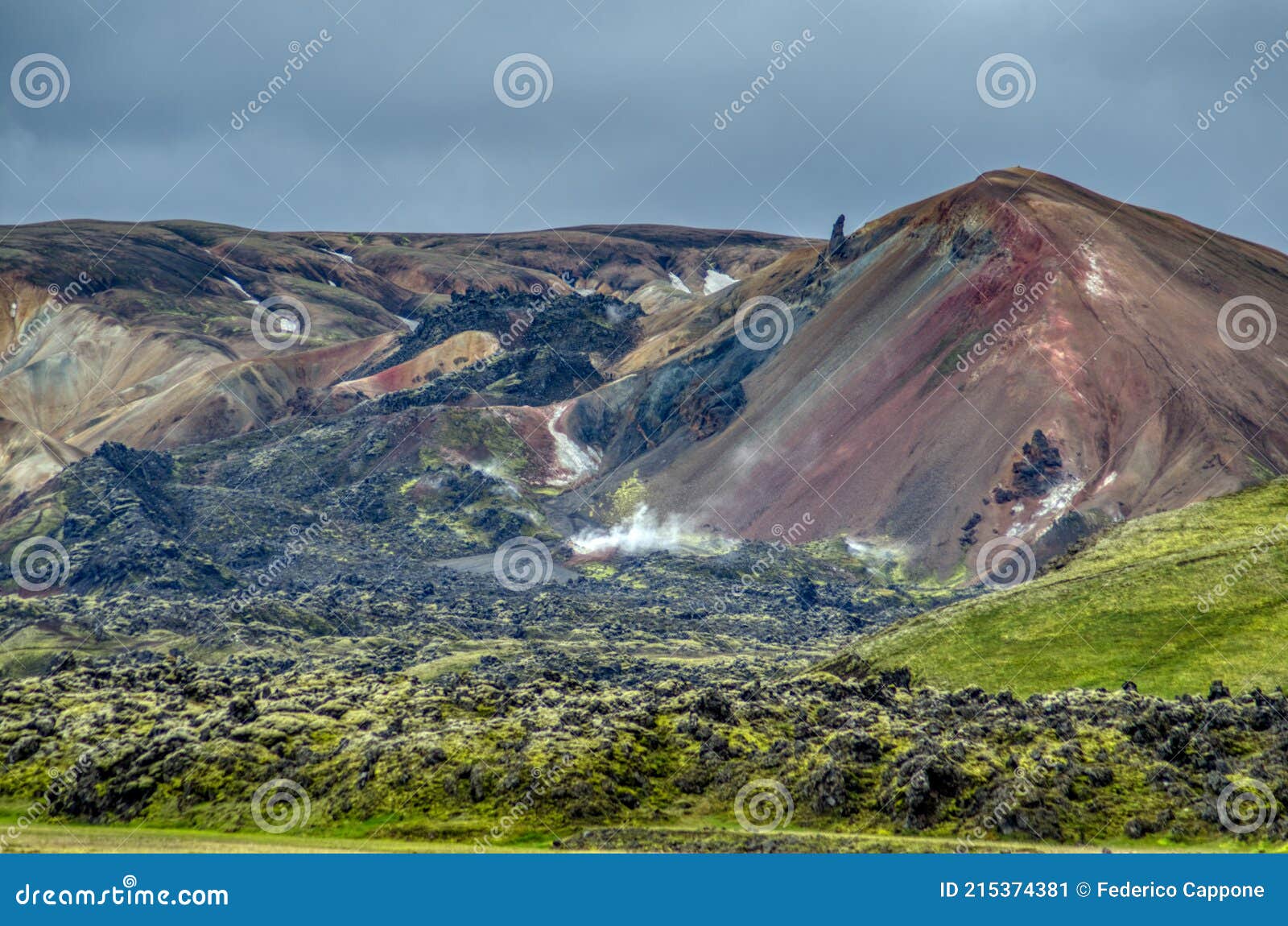 Iceland Fantastic Panorama Of The Central Highlands Landmannalaugar
