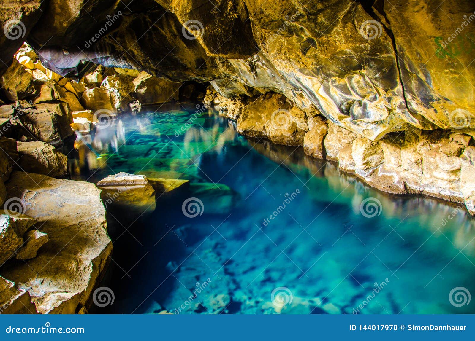Iceland Myvatn Hot Pool in Cave Stock Photo Image of grjotagja, icelandic 144017970