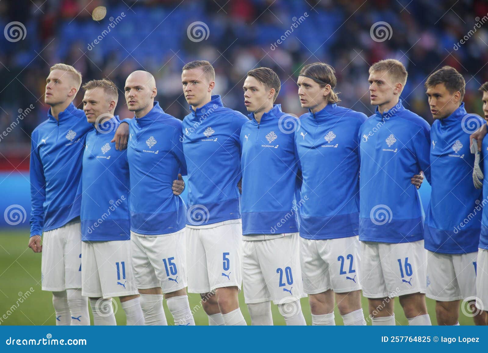 The Iceland Team Line Up for a Team Photo Prior To the International Friendly Match between Spain and Iceland Editorial Image