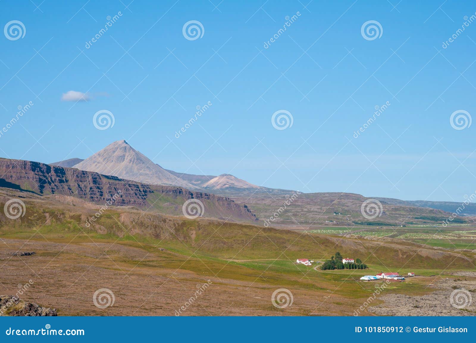Icelandic Countryside Landscape in Borgarfjordur Stock Photo - Image of ...