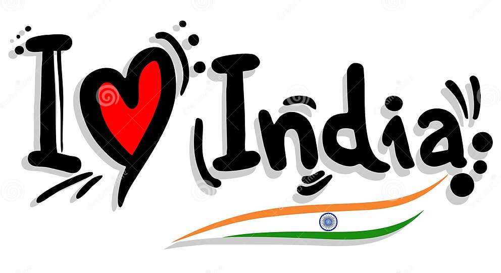 Ich liebe Indien vektor abbildung. Illustration von neigung 30756312