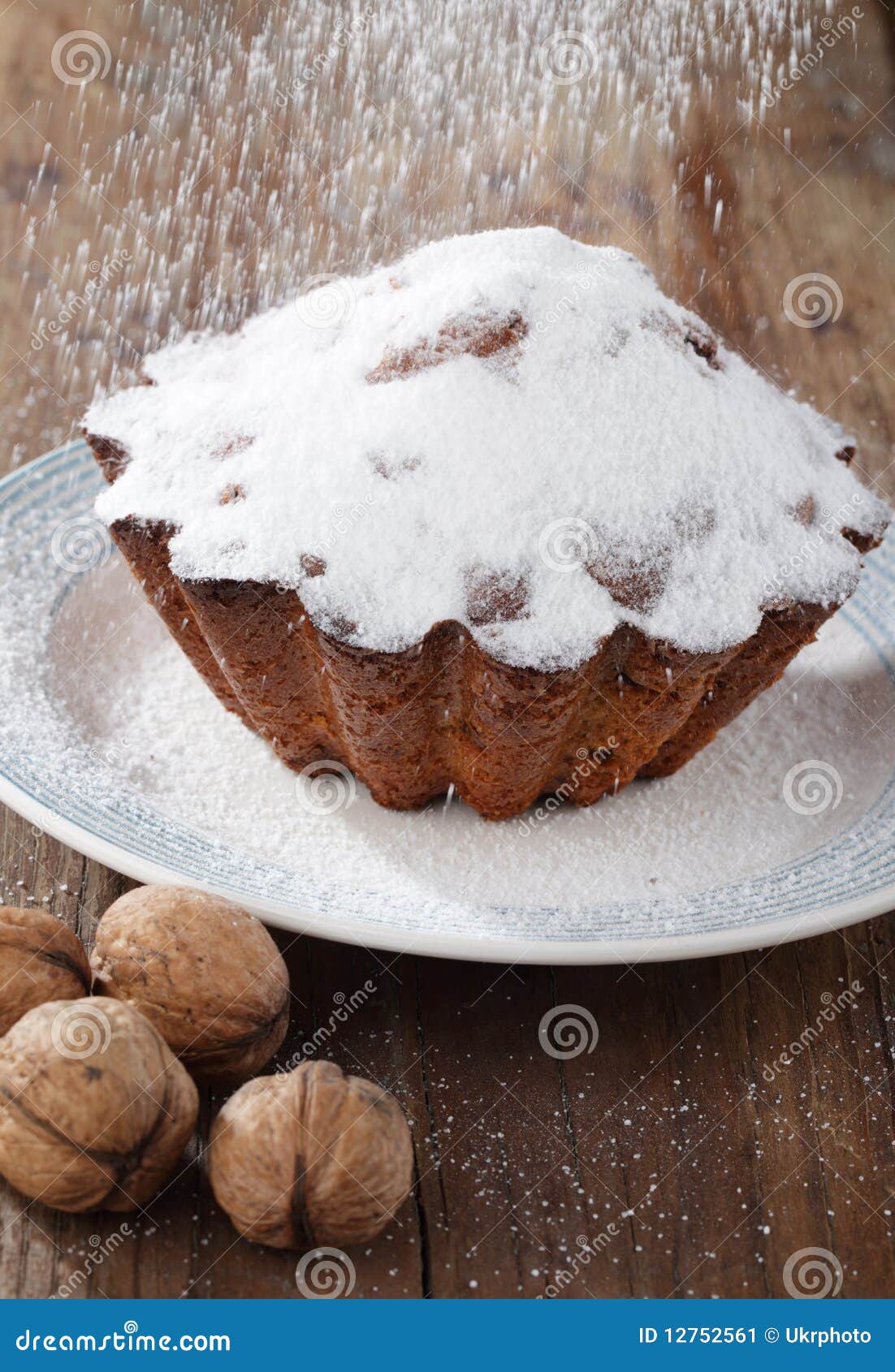 Icing sugar on a cake stock image. Image of food, dessert 12752561