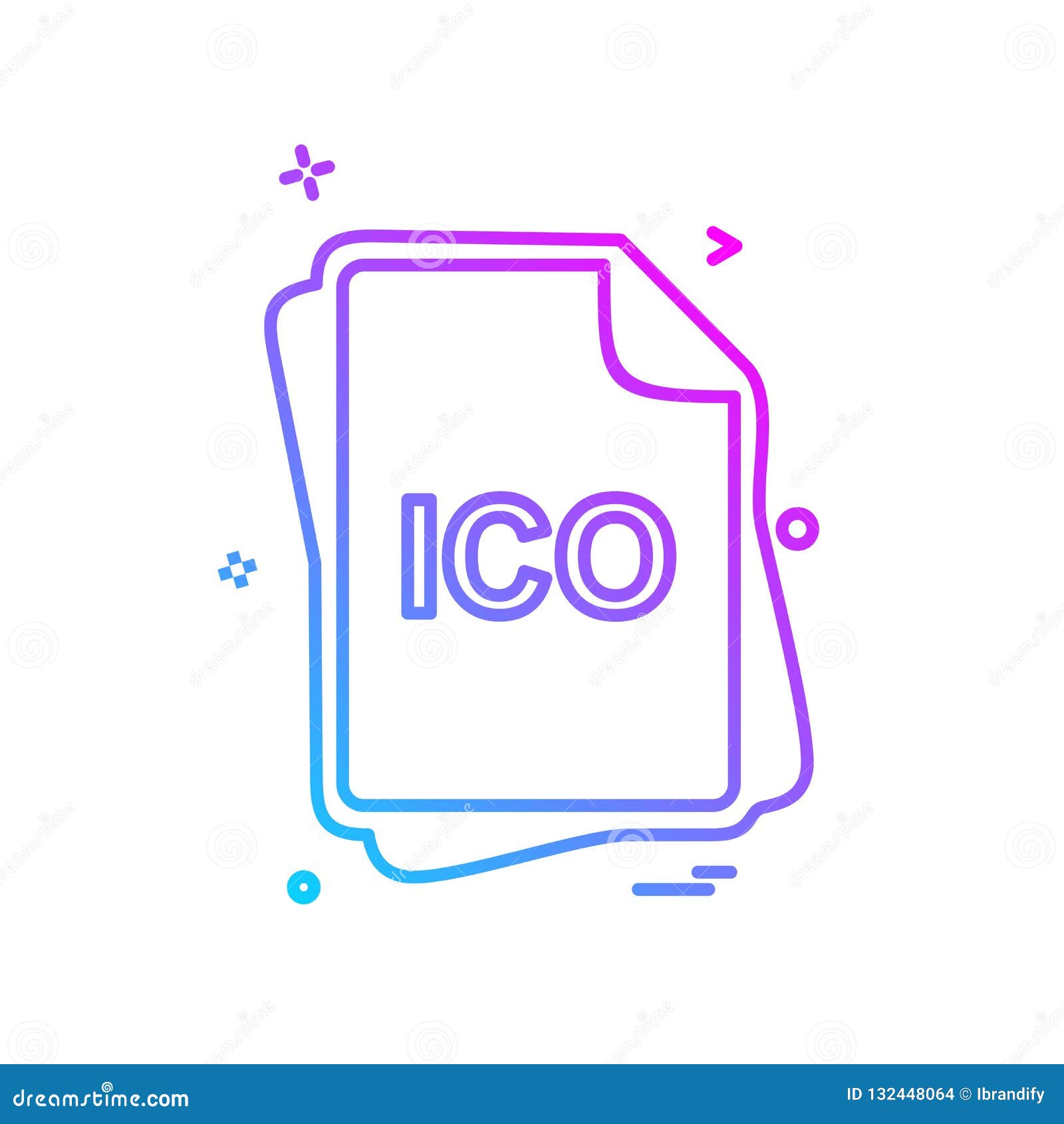 Ico File Type Icon Design Vector Stock Vector Illustration Of Graphic