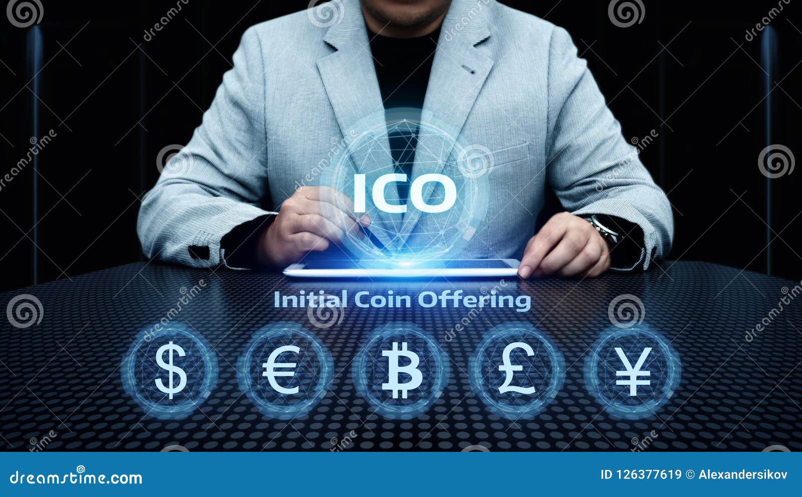 ico initial coin offering business internet technology concept