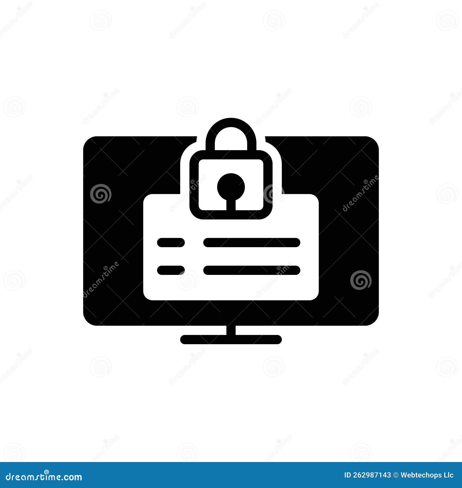 black solid icon for accessed, cyber security and security