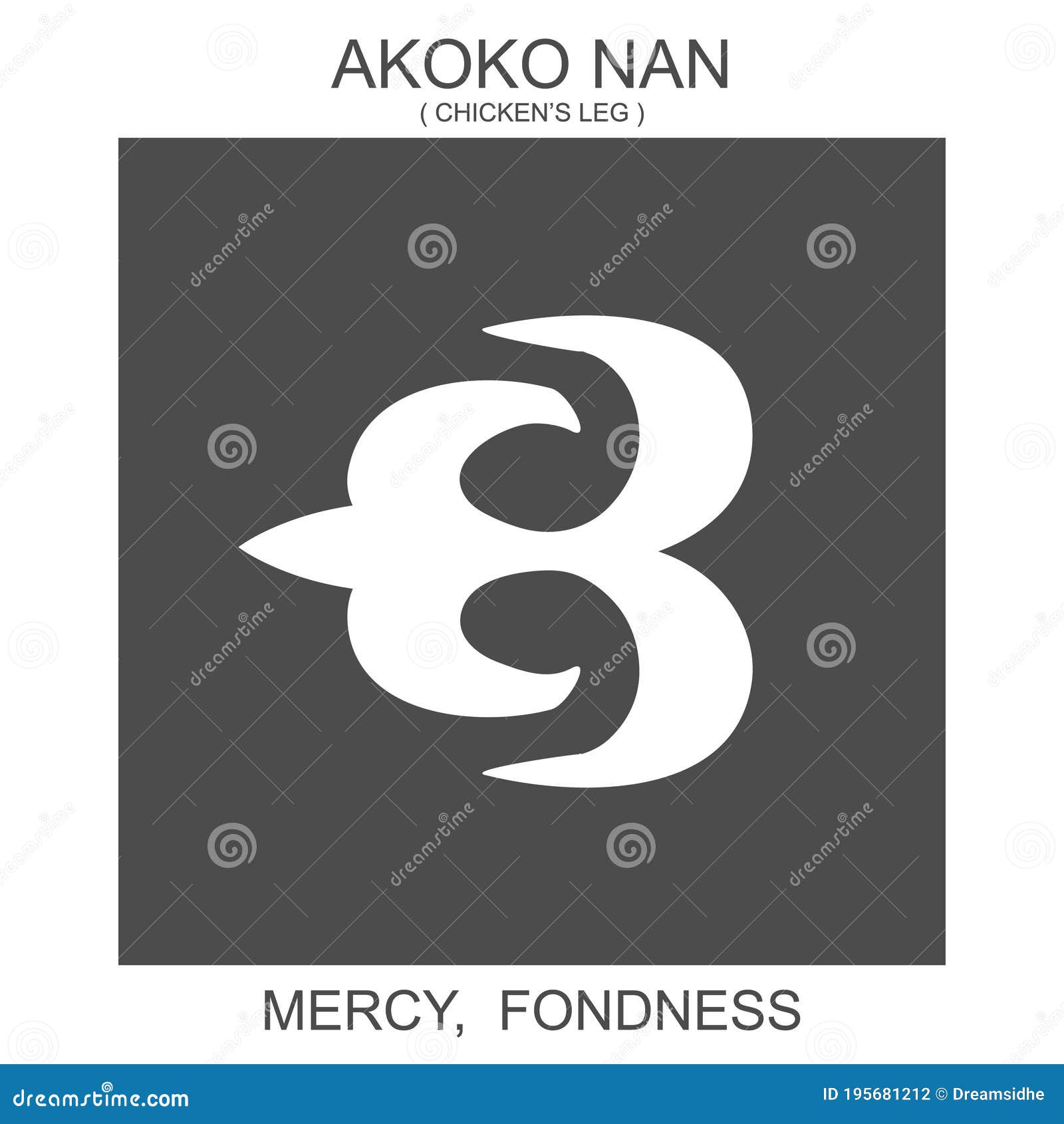 icon with african adinkra  akoko nan.  of mercy and fondness