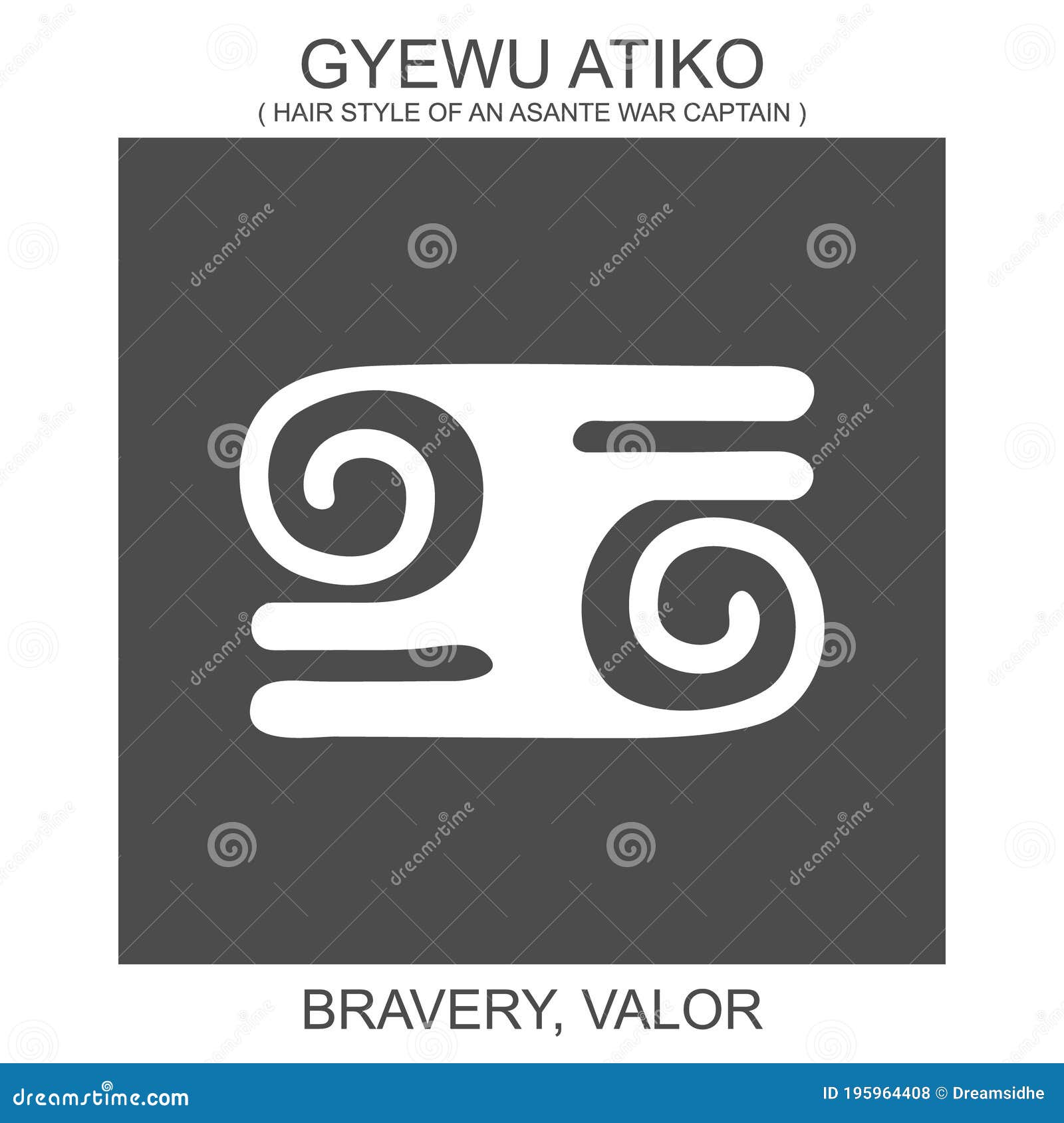 icon with african adinkra  gyewu atiko.  of bravery and valor