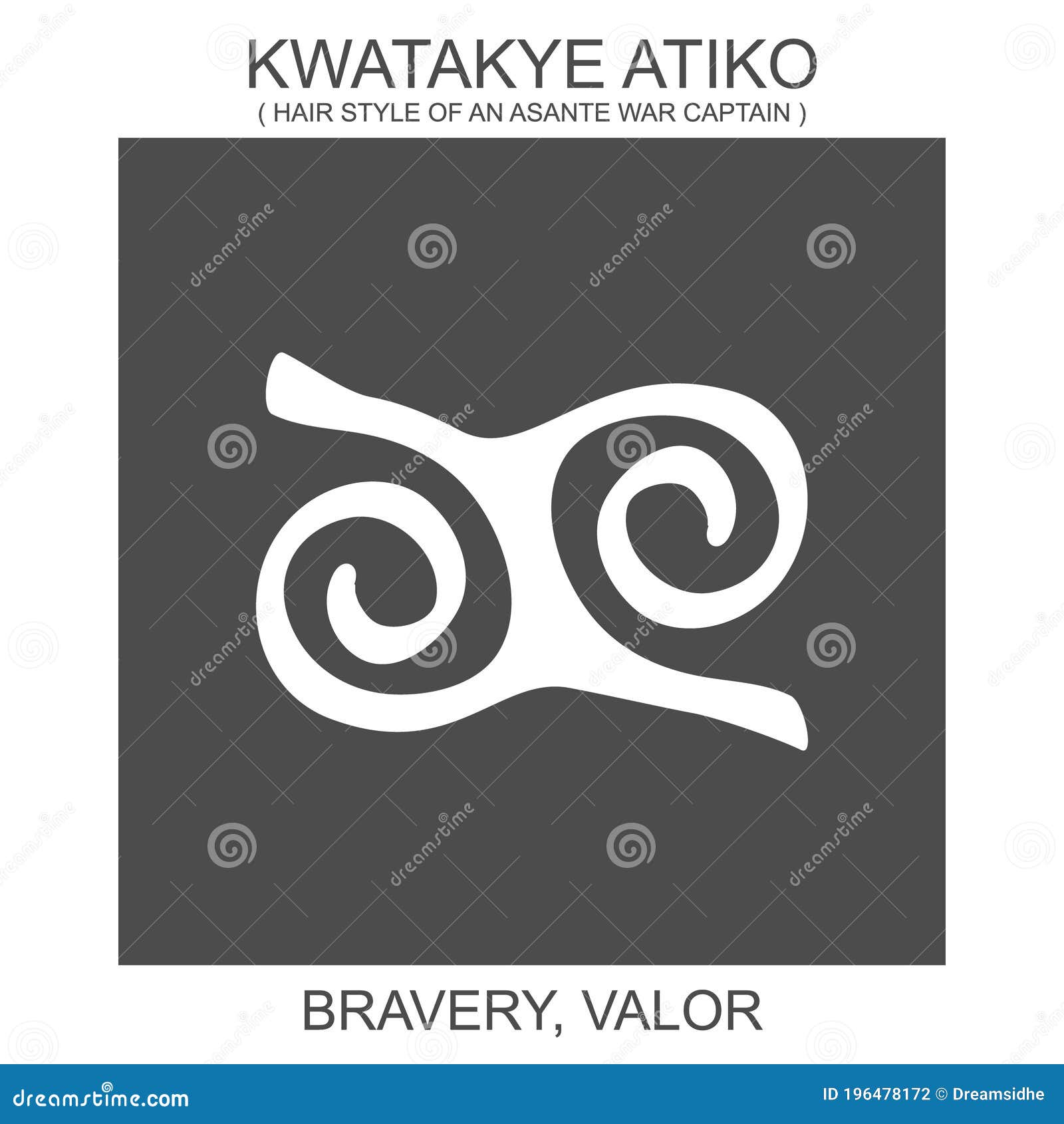 icon with african adinkra  kwatakye atiko.  of bravery and valor