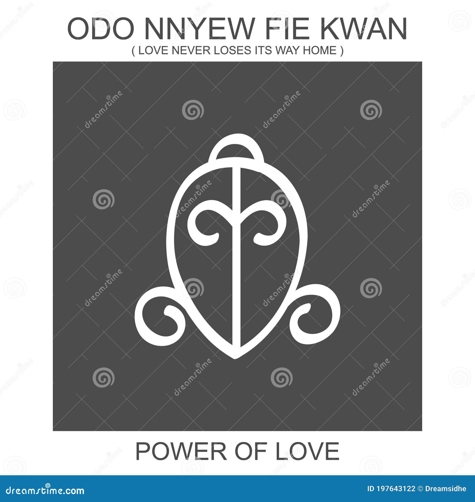 Icon with African Adinkra Symbol Odo Nnyew Fie Kwan. Symbol of Power of  Love Stock Vector - Illustration of ornament, language: 197643122