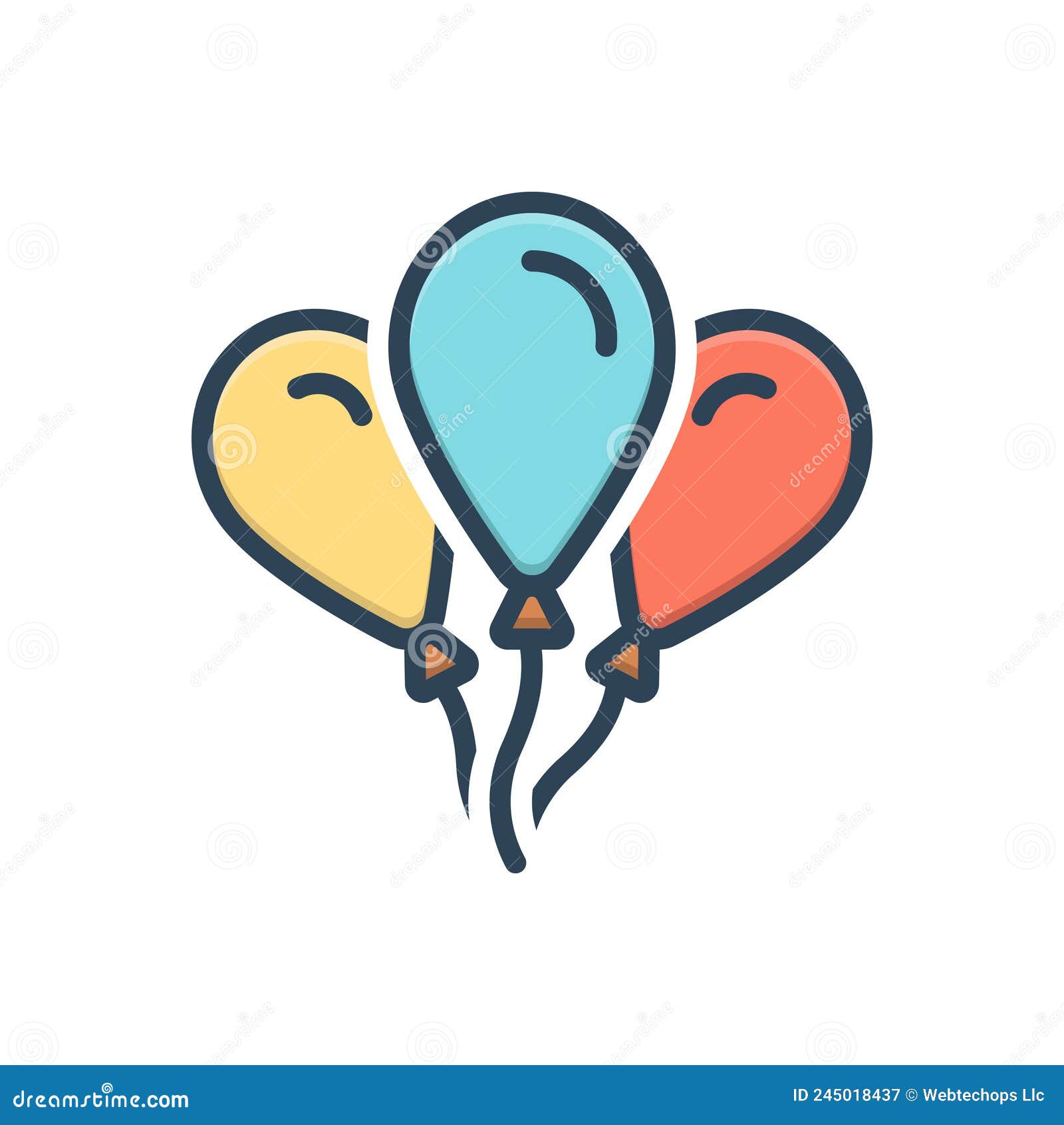 color  icon for balloons, party and celeb
