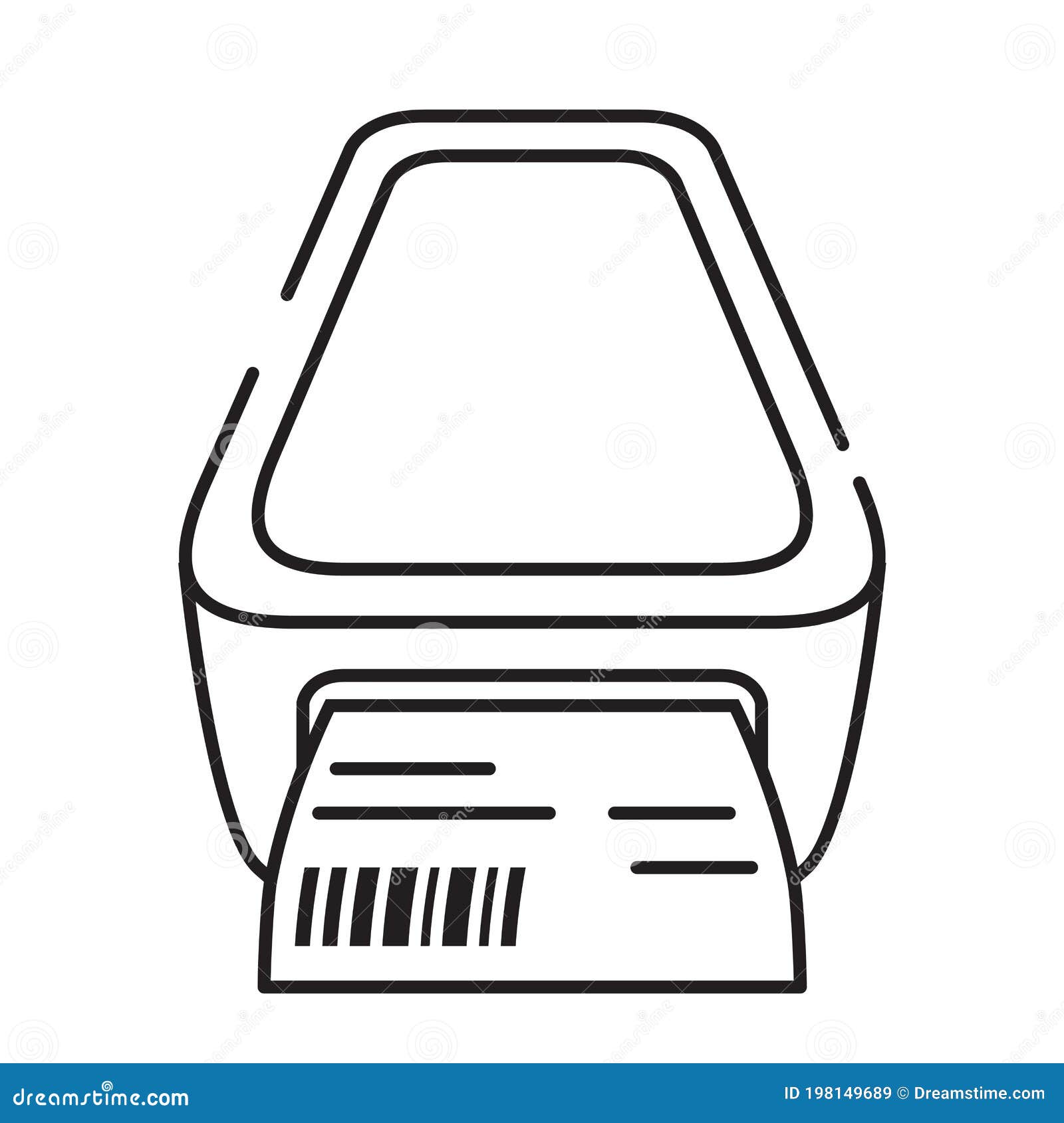Icon Bar Code Printerlabel Printer Vector Flat Check Print Stock